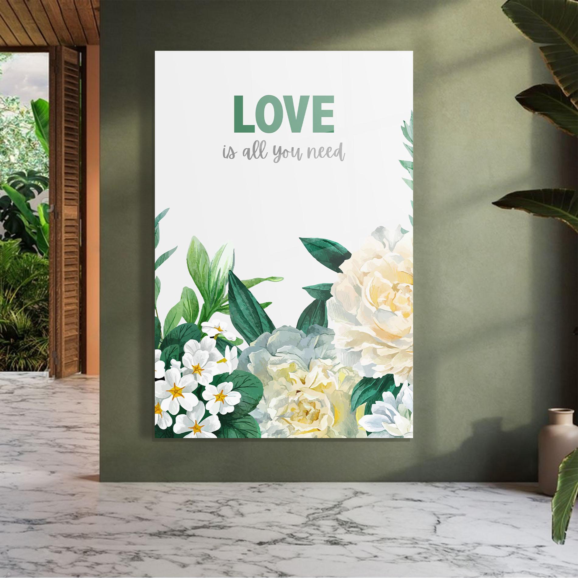Glasbild Green Rose Love mockup 7