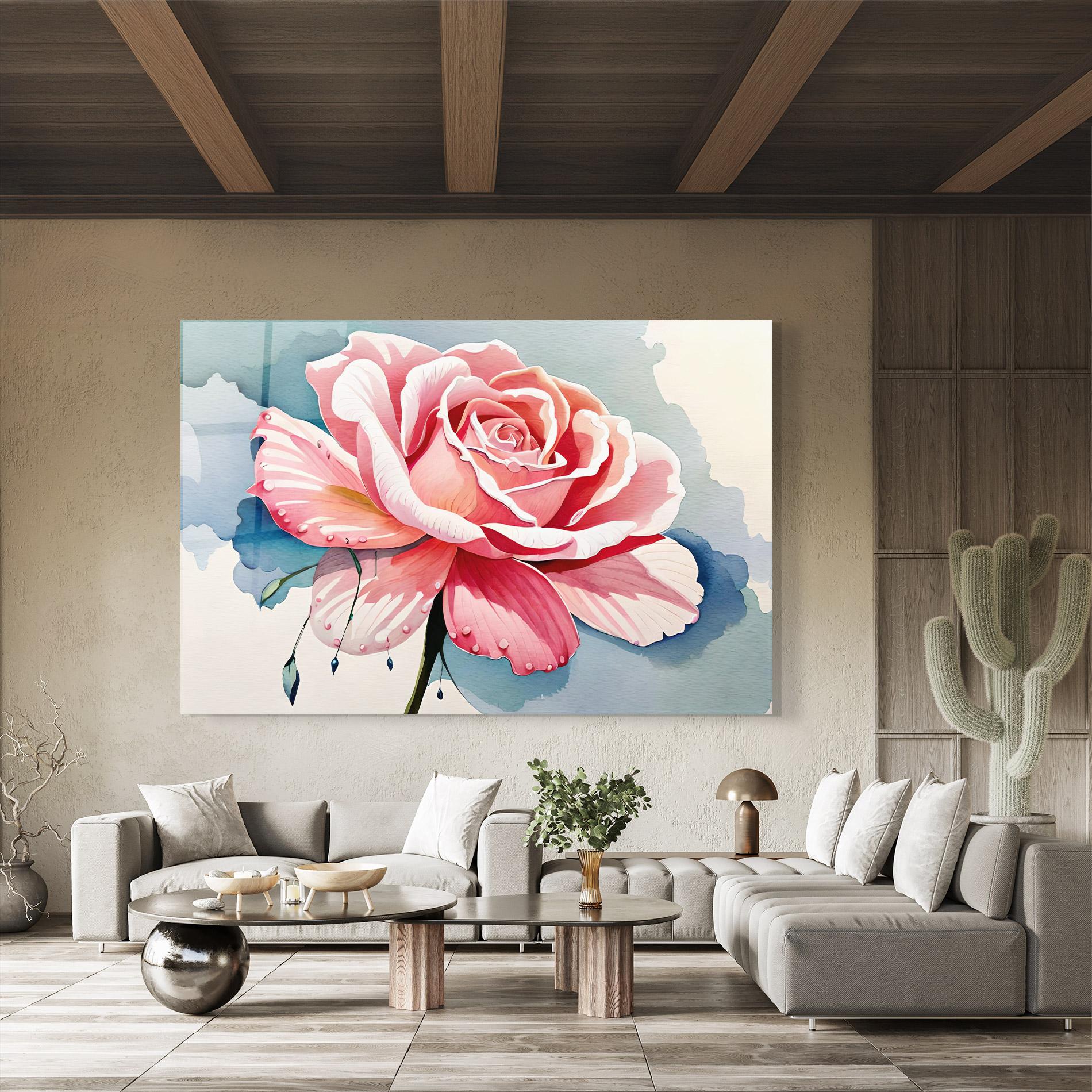 Glasbild Bih Pink Rose mockup 8