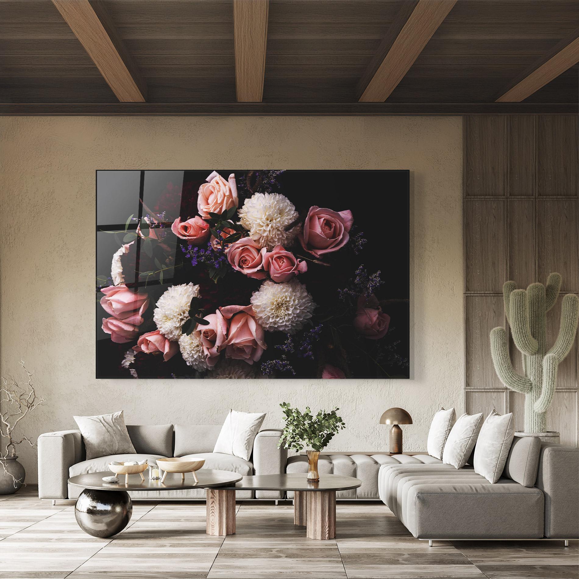 Glasbild Buchet De Trandafiri mockup 8