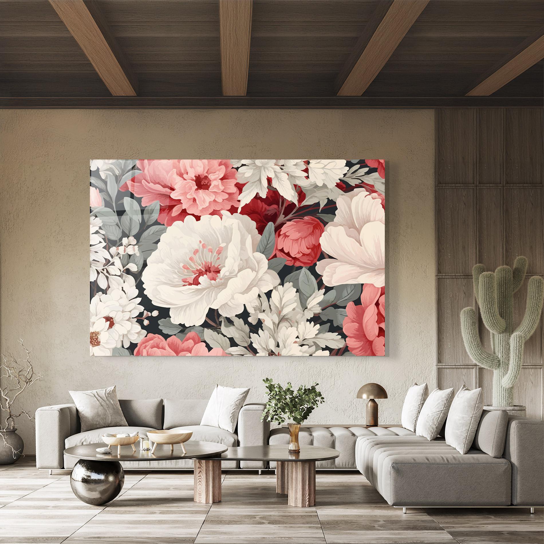 Glasbild Cream Pink Rose mockup 8