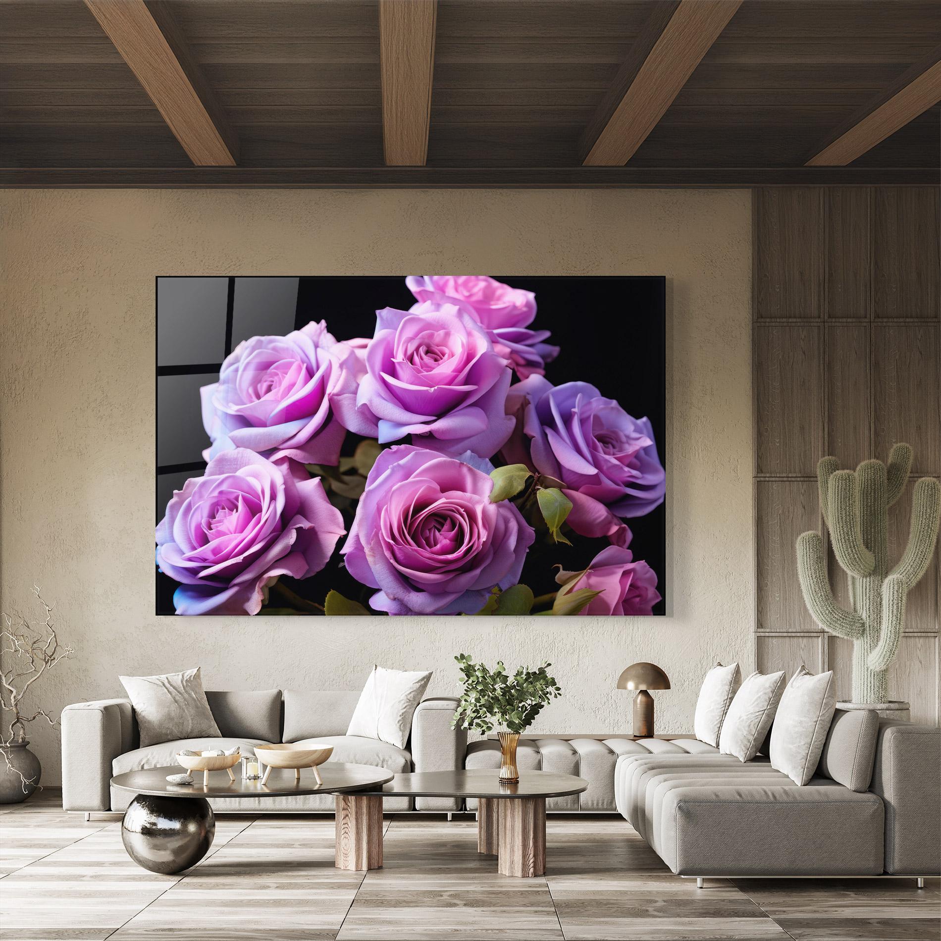 Glasbild Light Purple Rose mockup 8