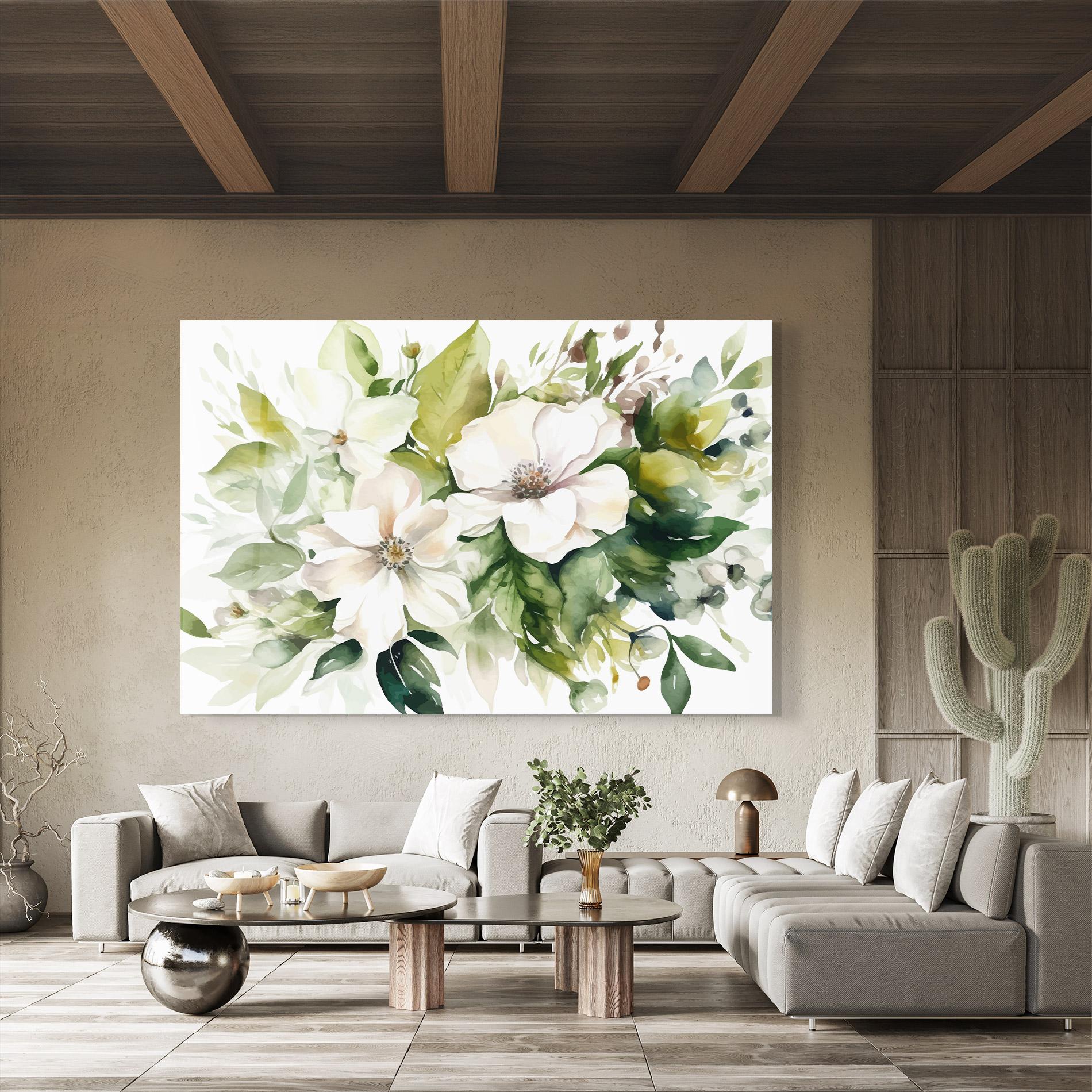 Glasbild Opened Rose mockup 8