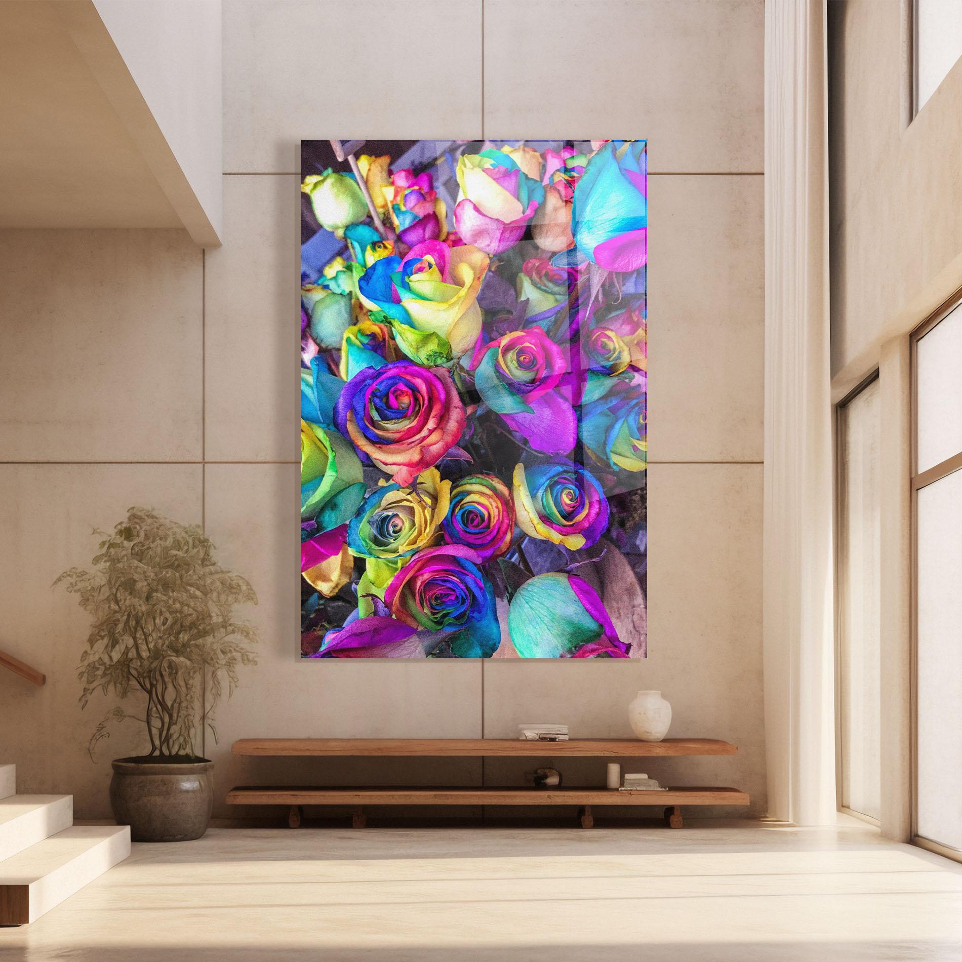 Glasbild Collorfull Flowers mockup 8