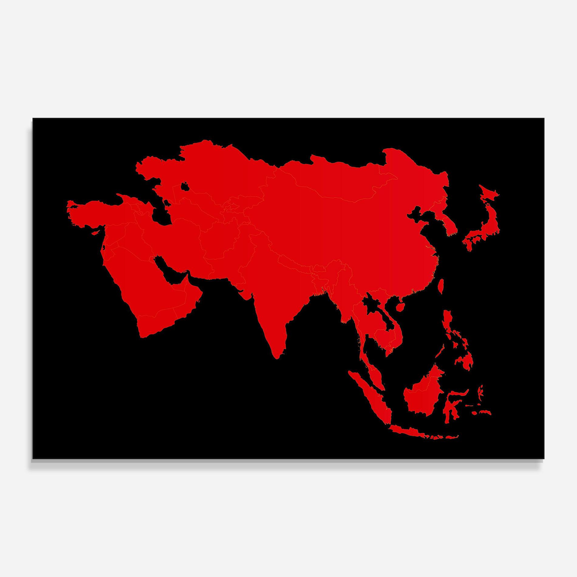Glasbild Asia Map mockup 0