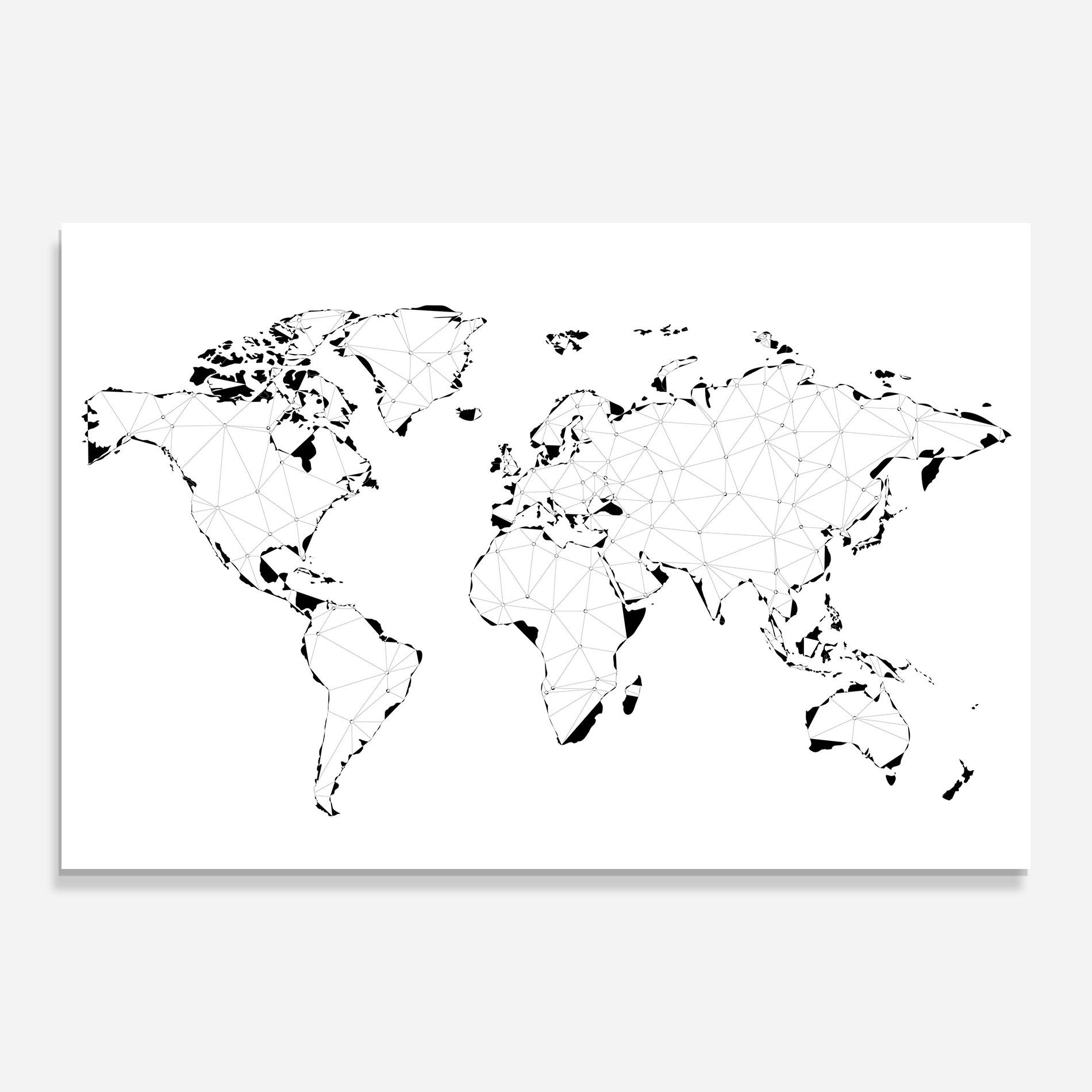 Glasbild Black Line Map mockup 0