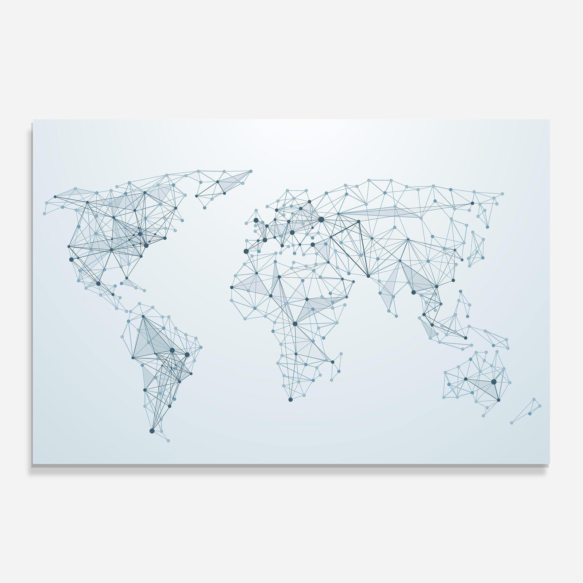 Glasbild Blue Line Map mockup 0
