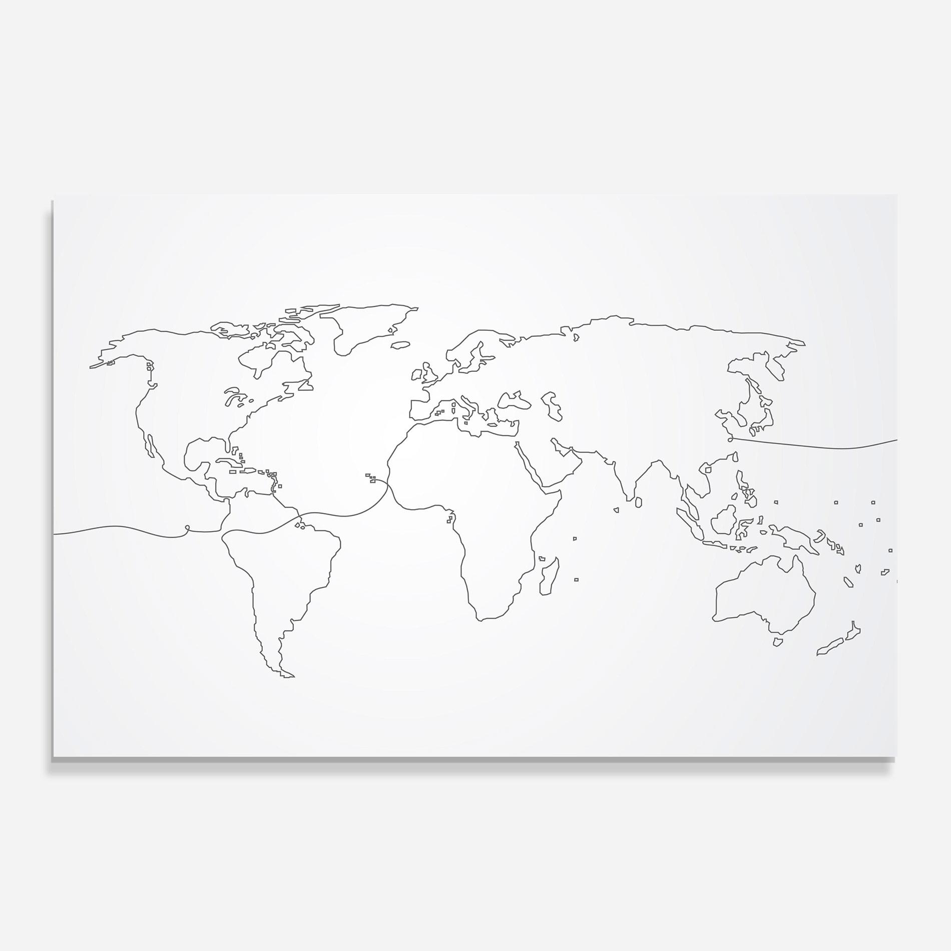 Glasbild Continuous Line Map mockup 0