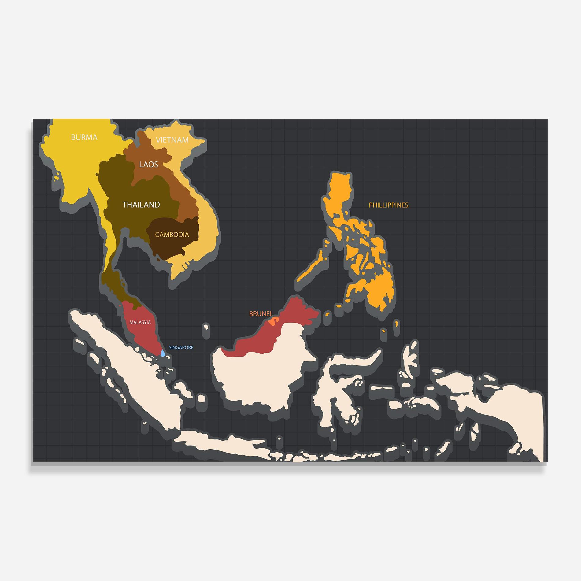 Glasbild Cream Map mockup 0