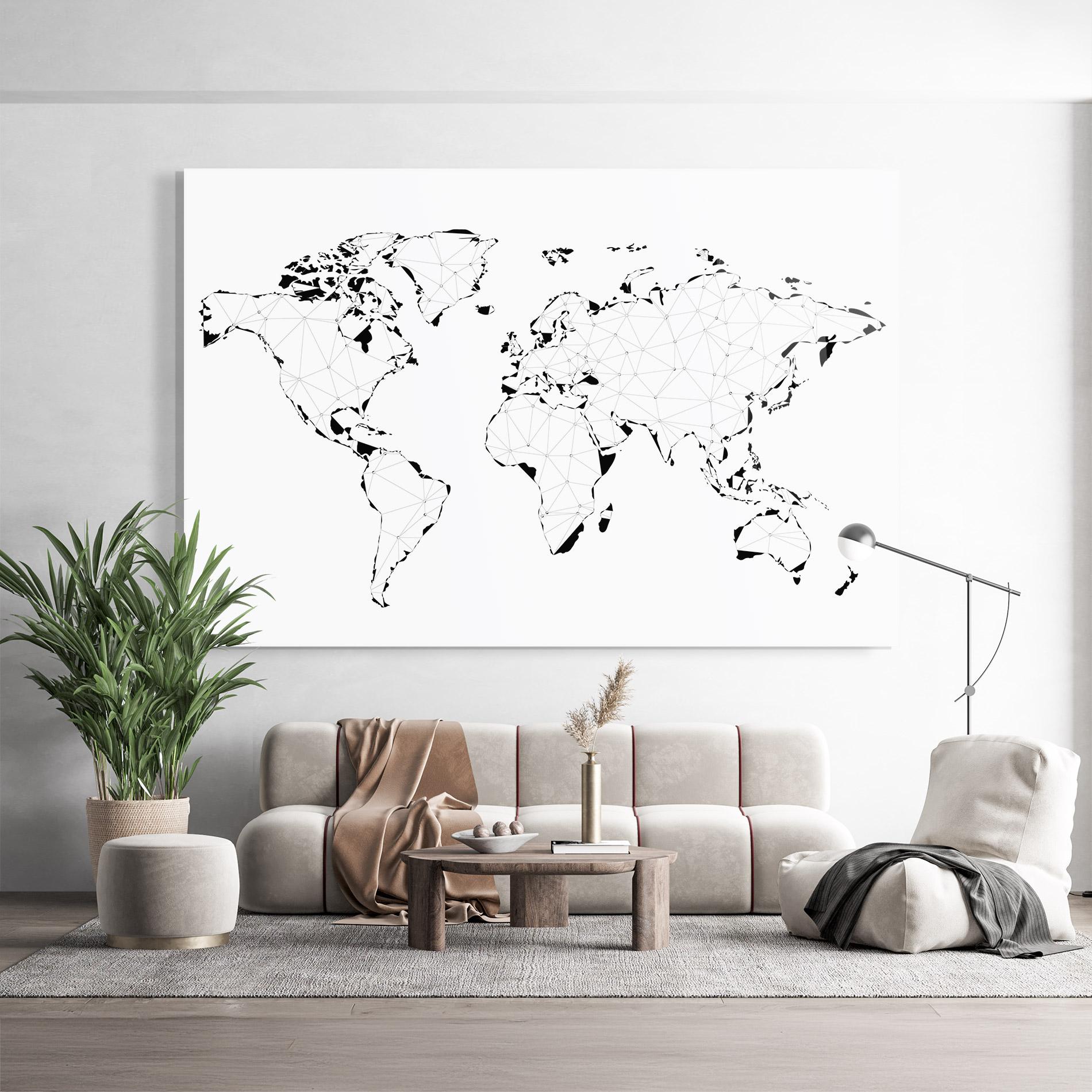 Glasbild Black Line Map mockup 9