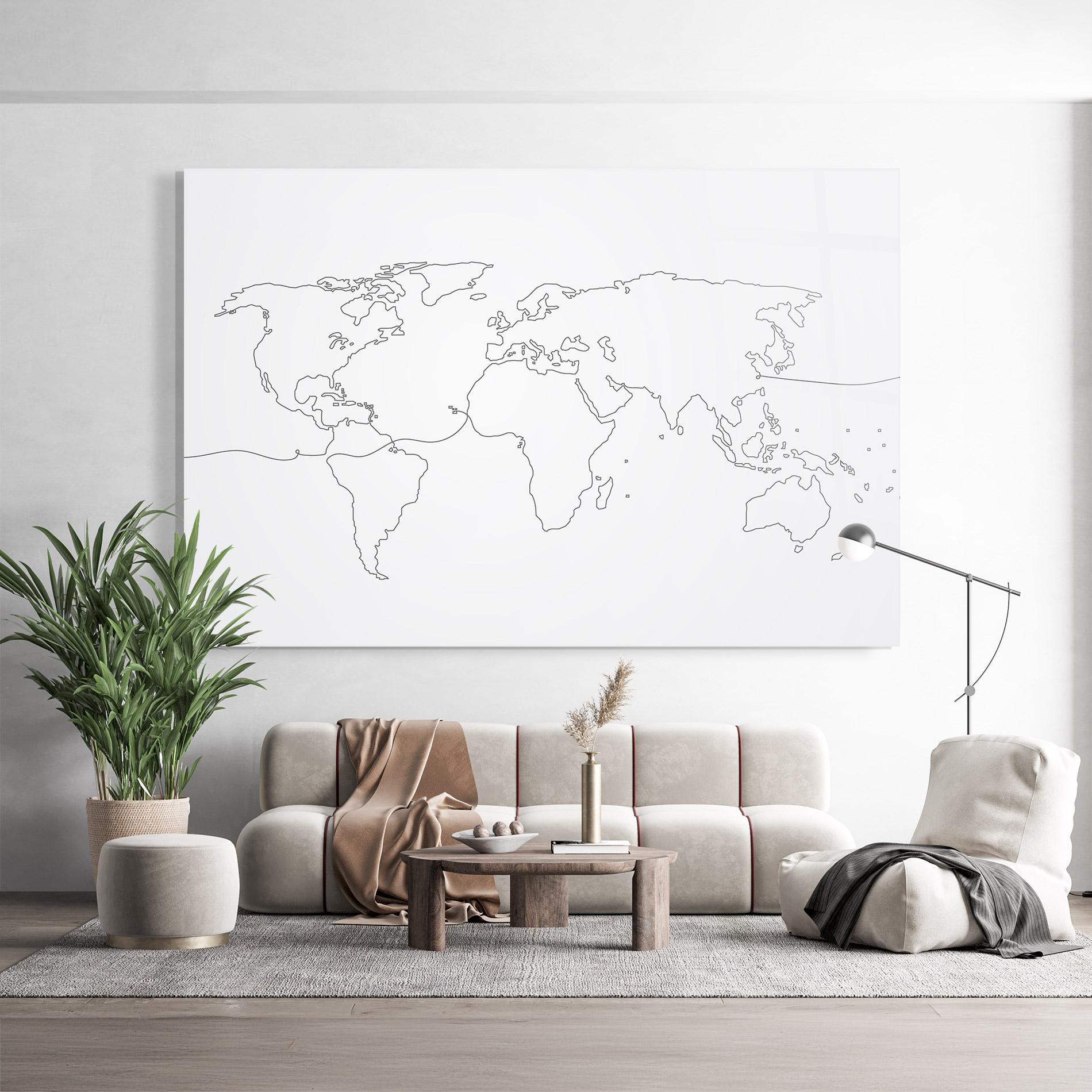 Glasbild Continuous Line Map mockup 9