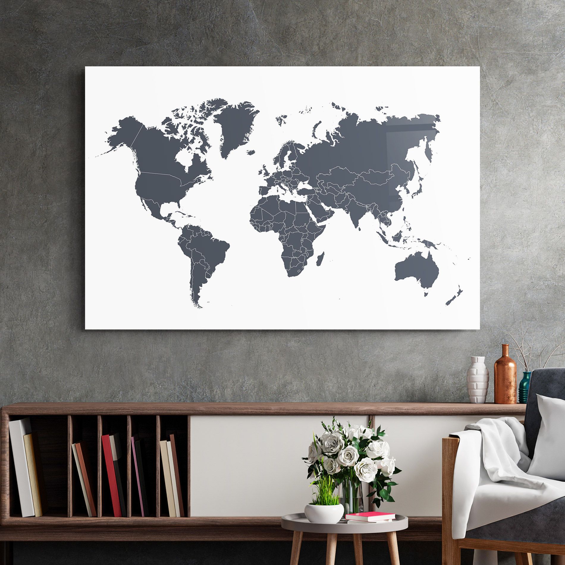World Grey Map mockup 2