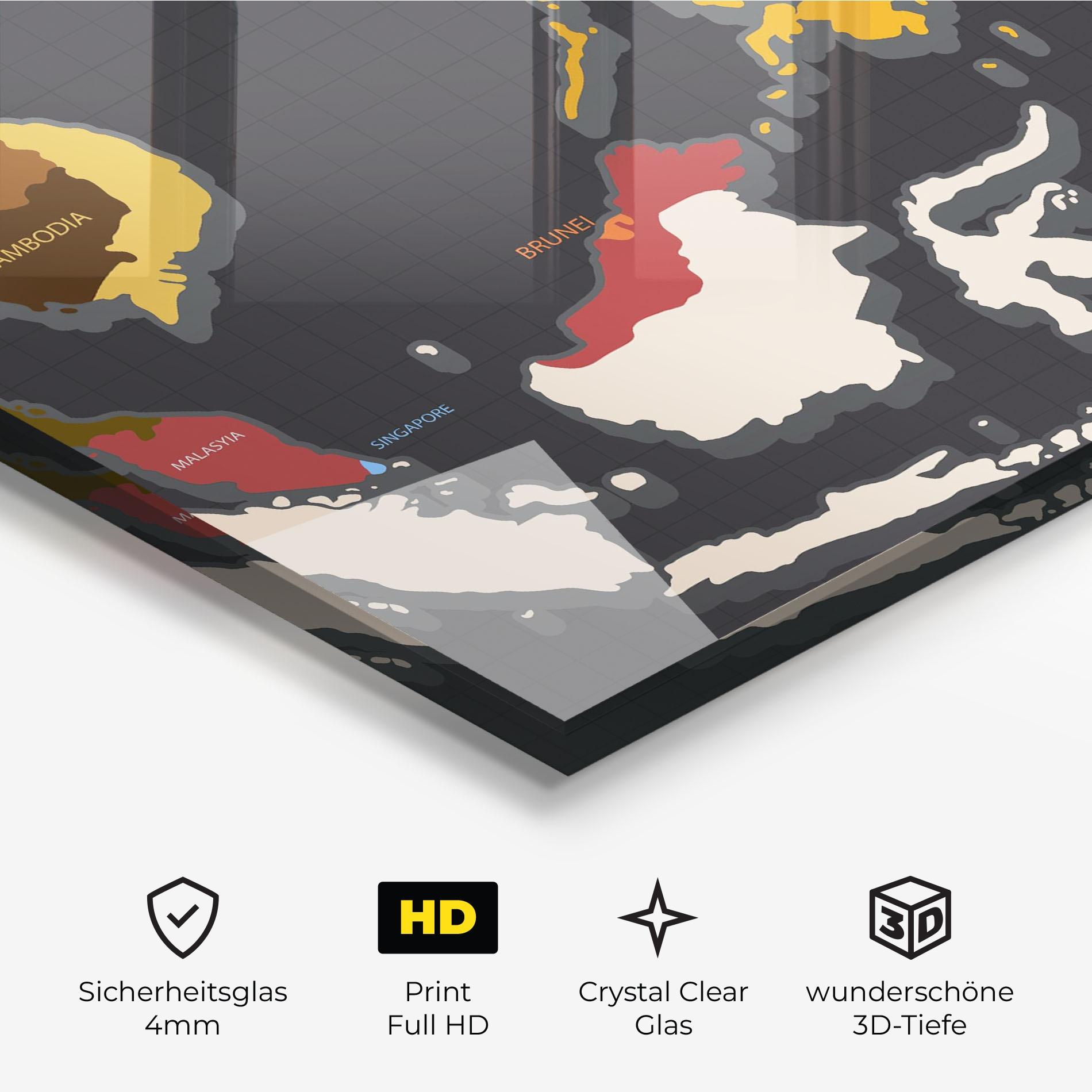 Glasbild Cream Map mockup 3