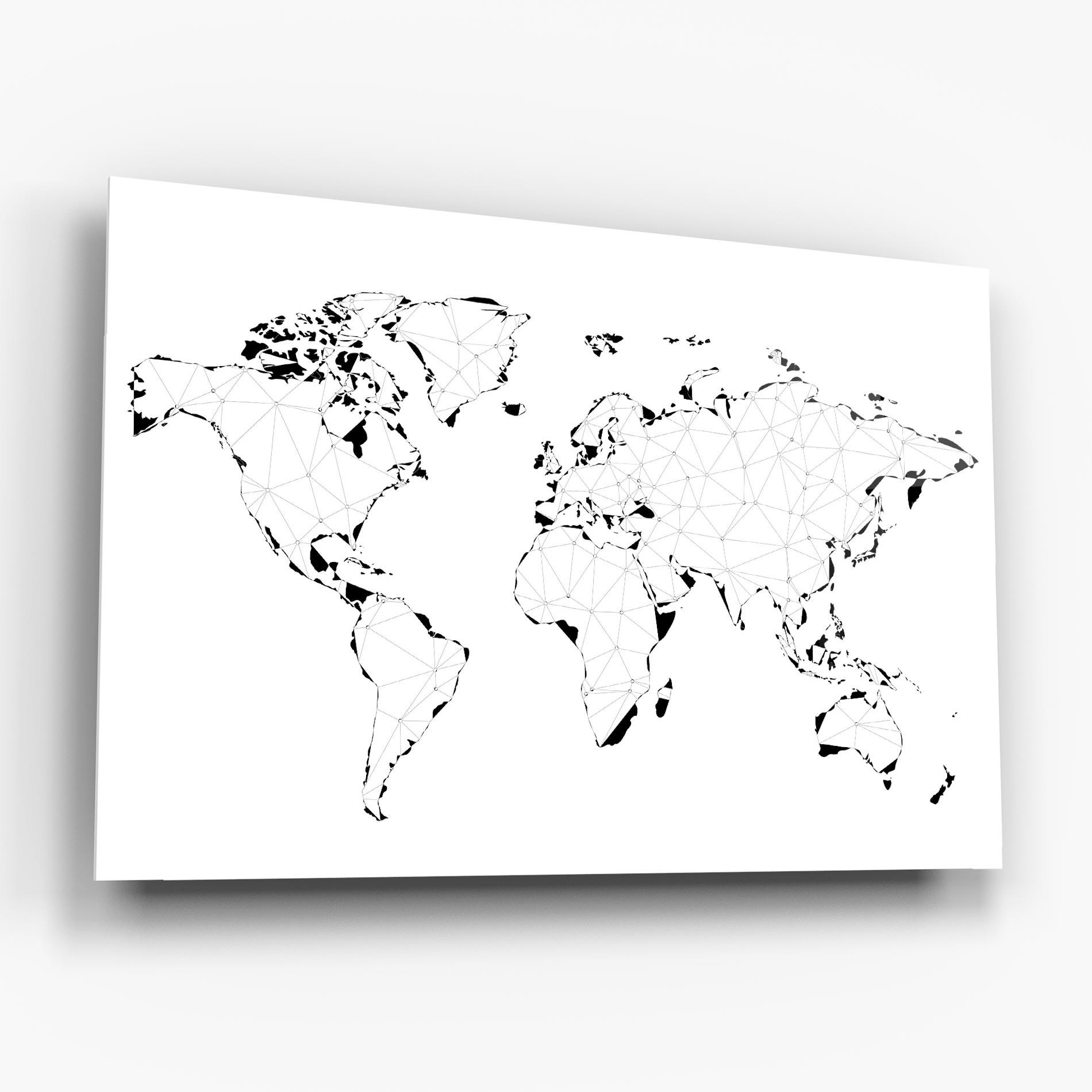 Glasbild Black Line Map mockup 6