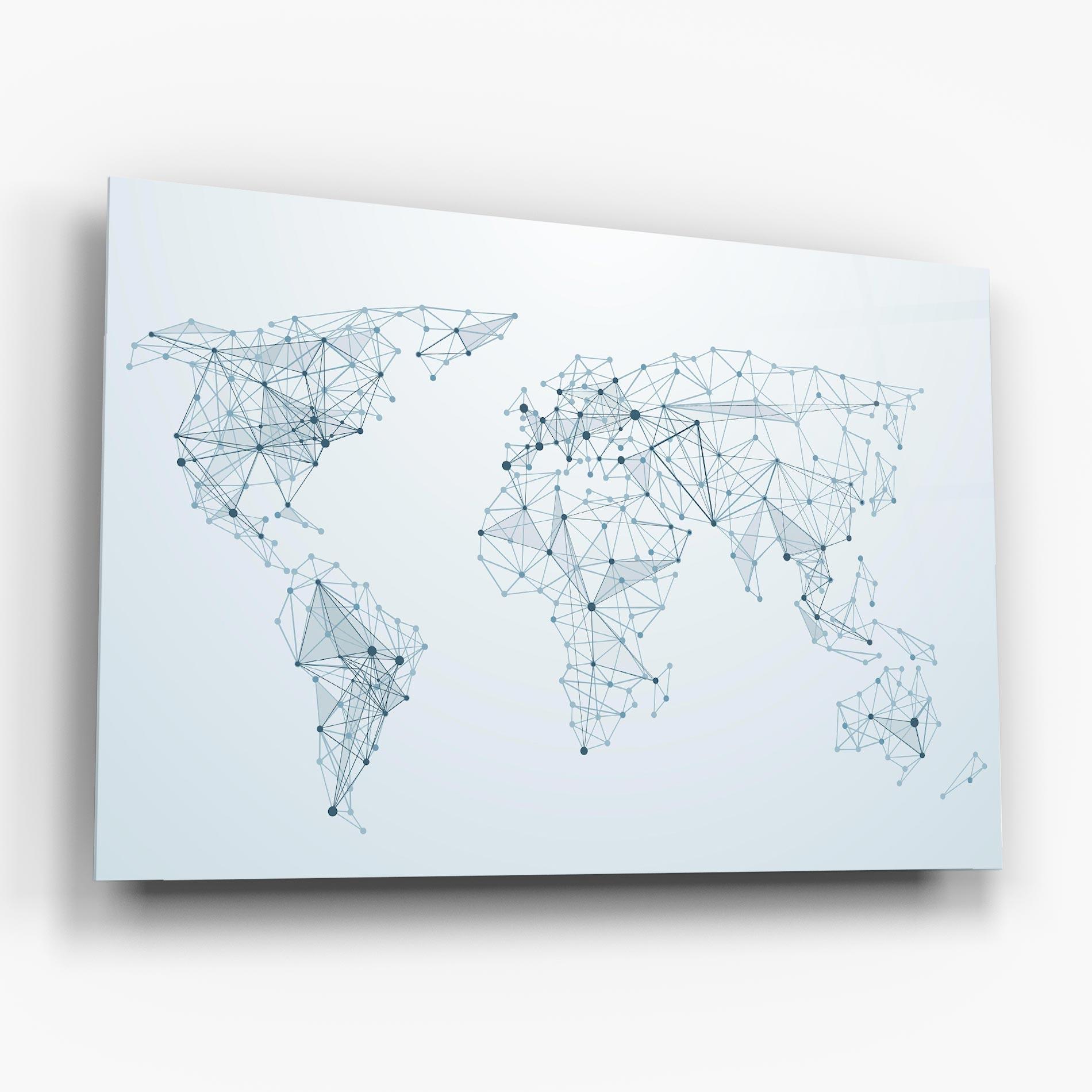 Glasbild Blue Line Map mockup 6