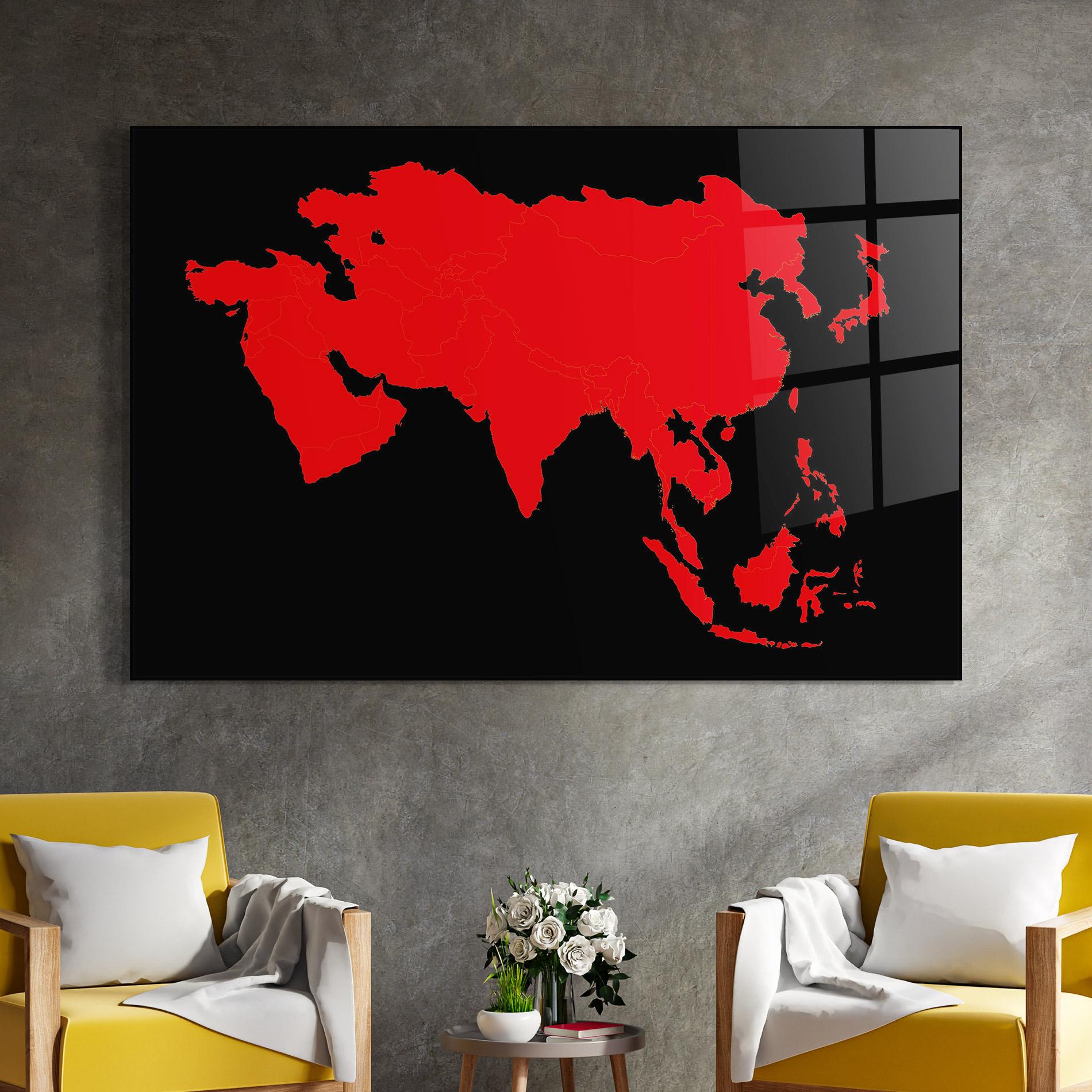 Glasbild Asia Map mockup 4