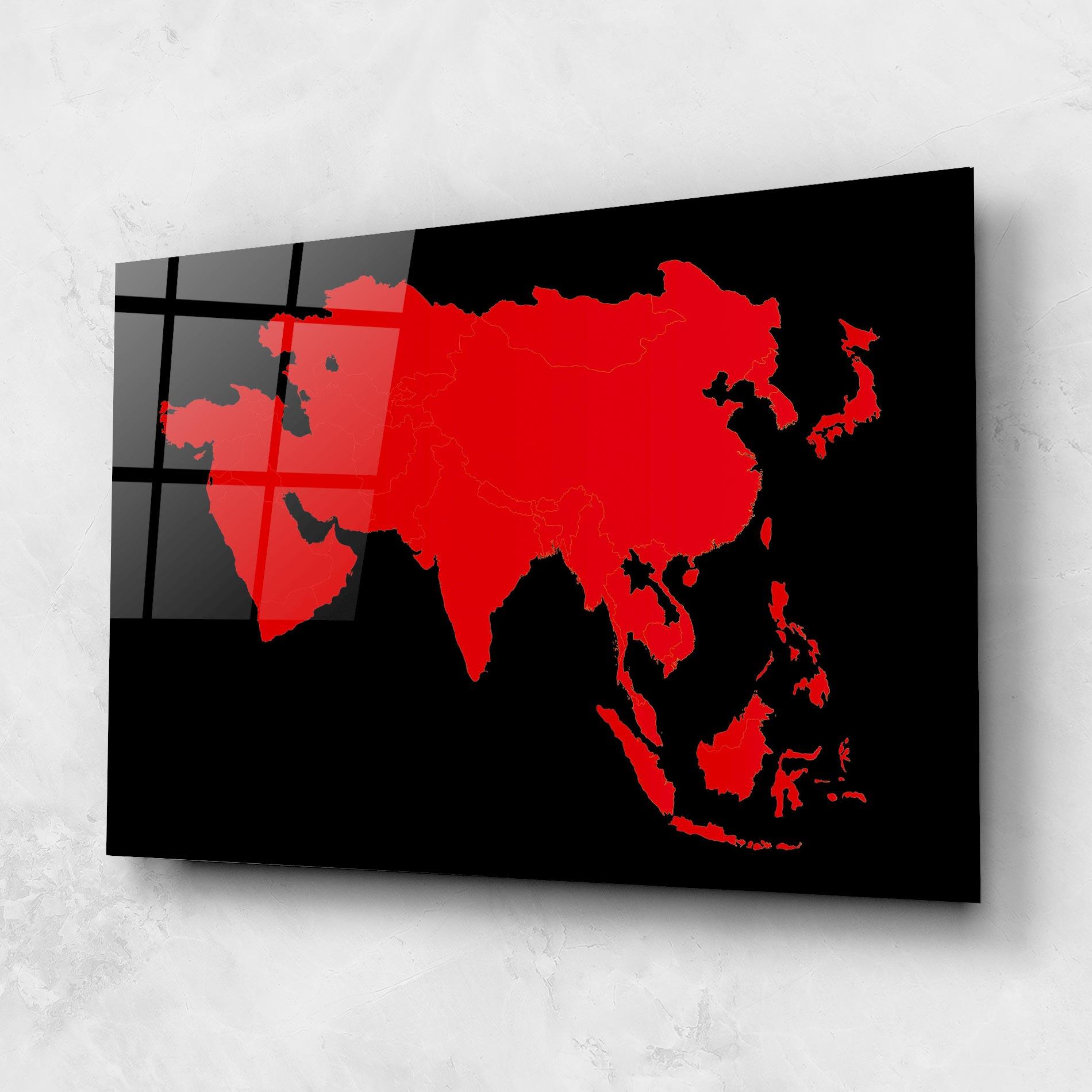 Glasbild Asia Map mockup 1