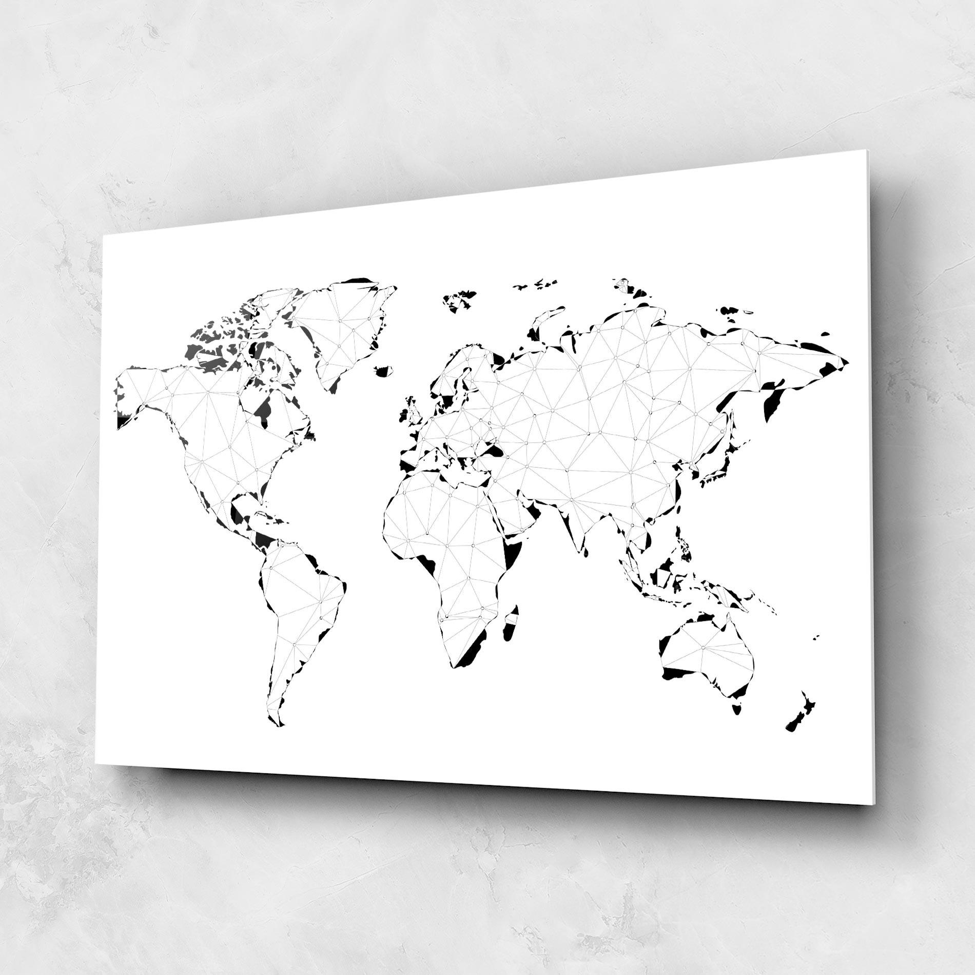 Glasbild Black Line Map mockup 1