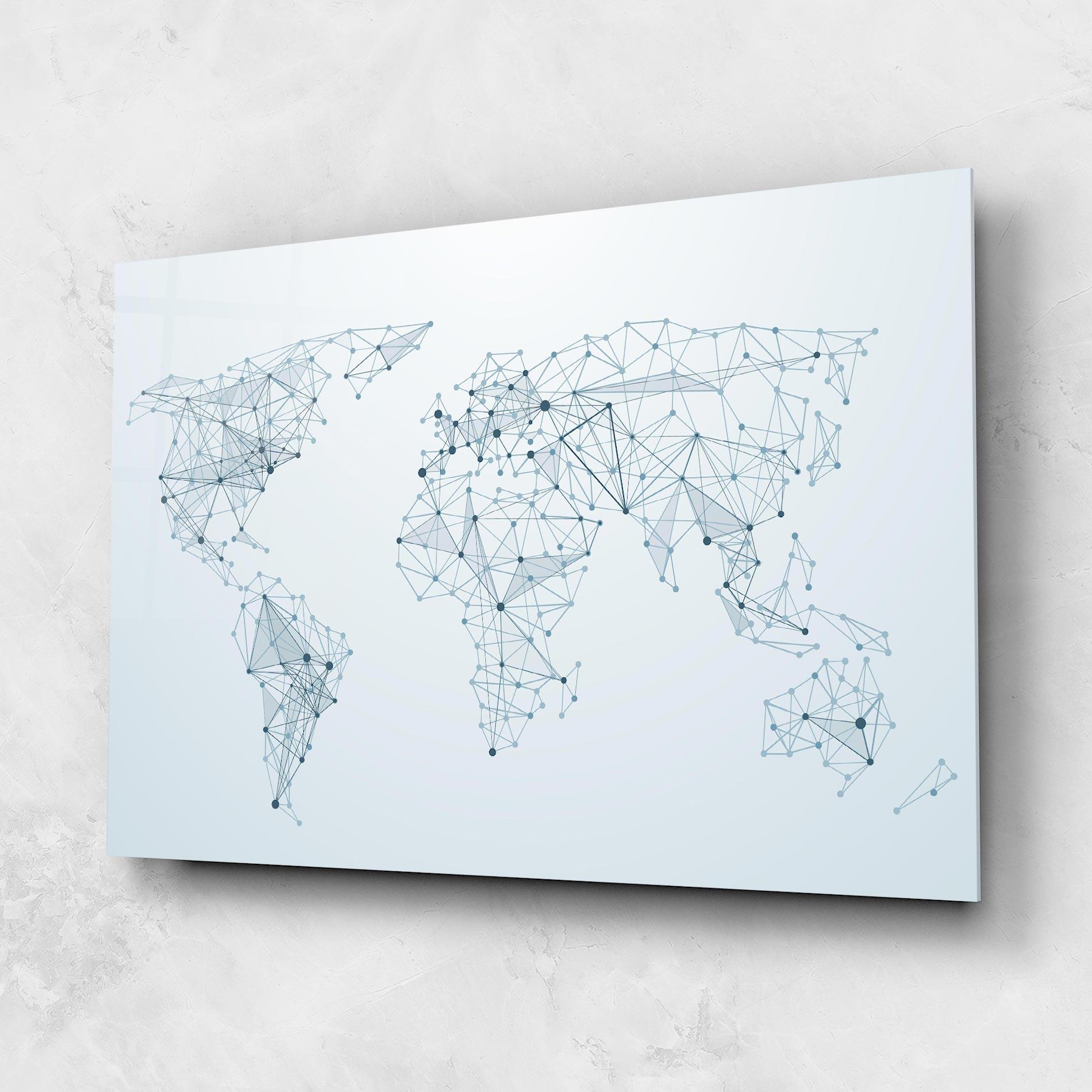 Glasbild Blue Line Map mockup 1