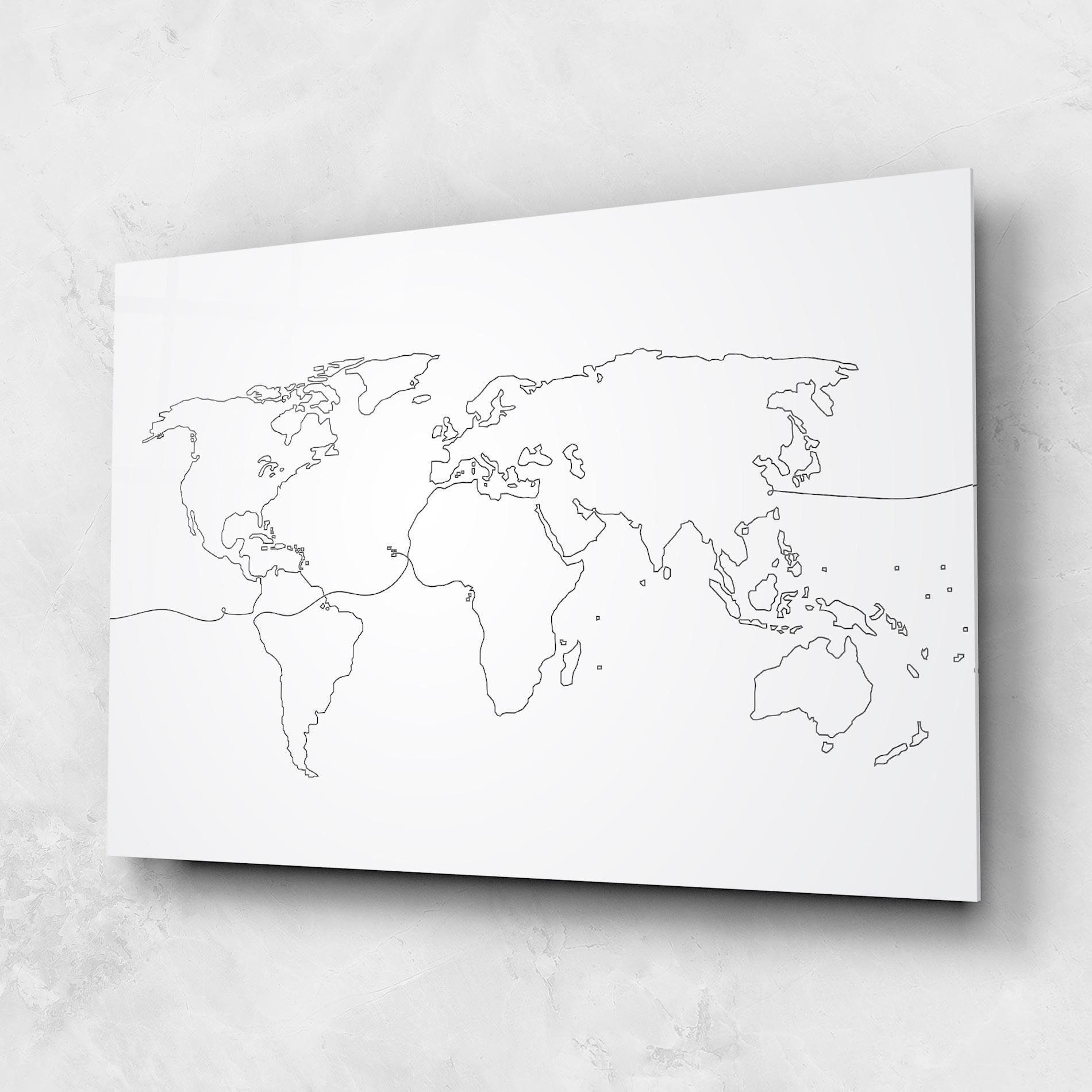 Glasbild Continuous Line Map mockup 1