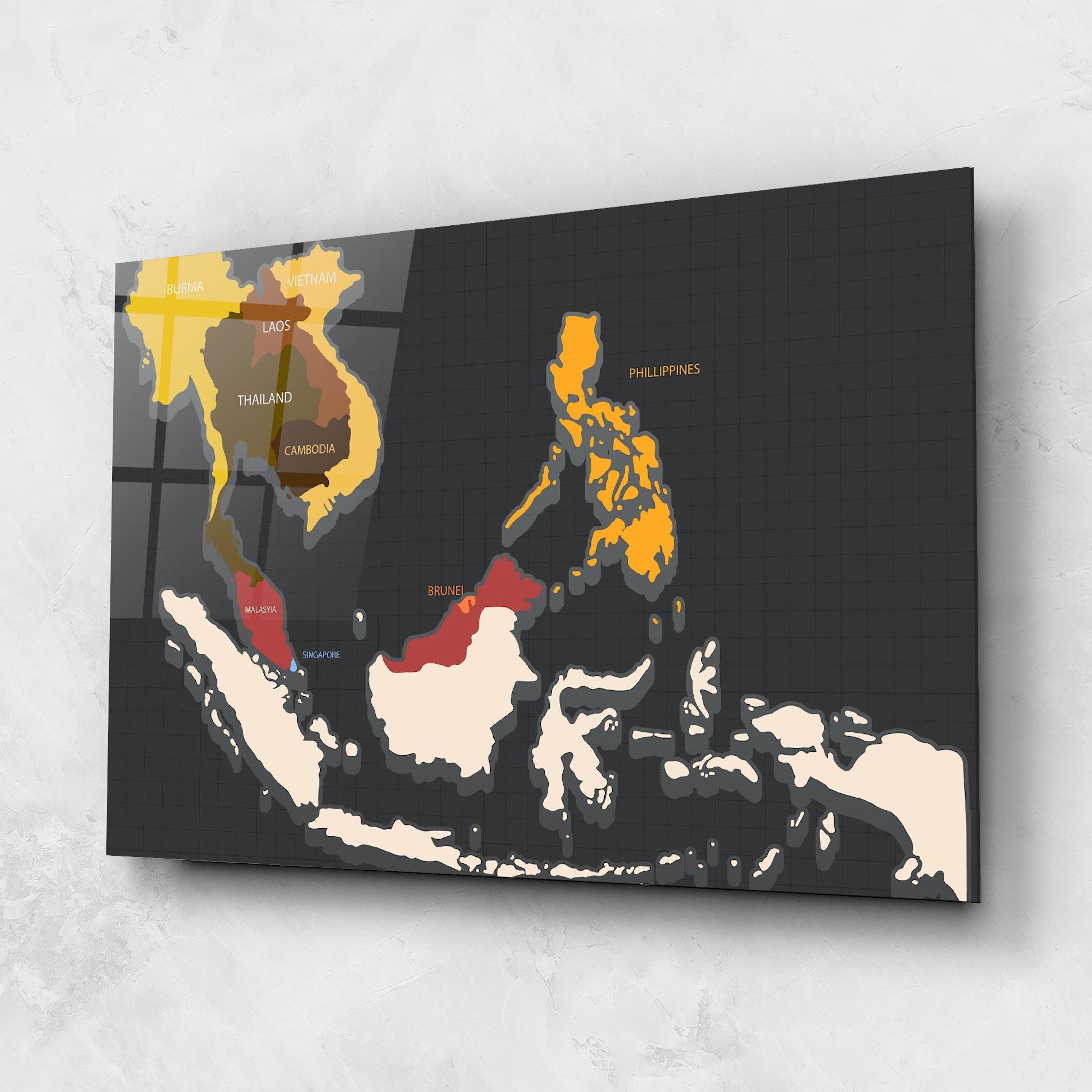 Glasbild Cream Map mockup 1