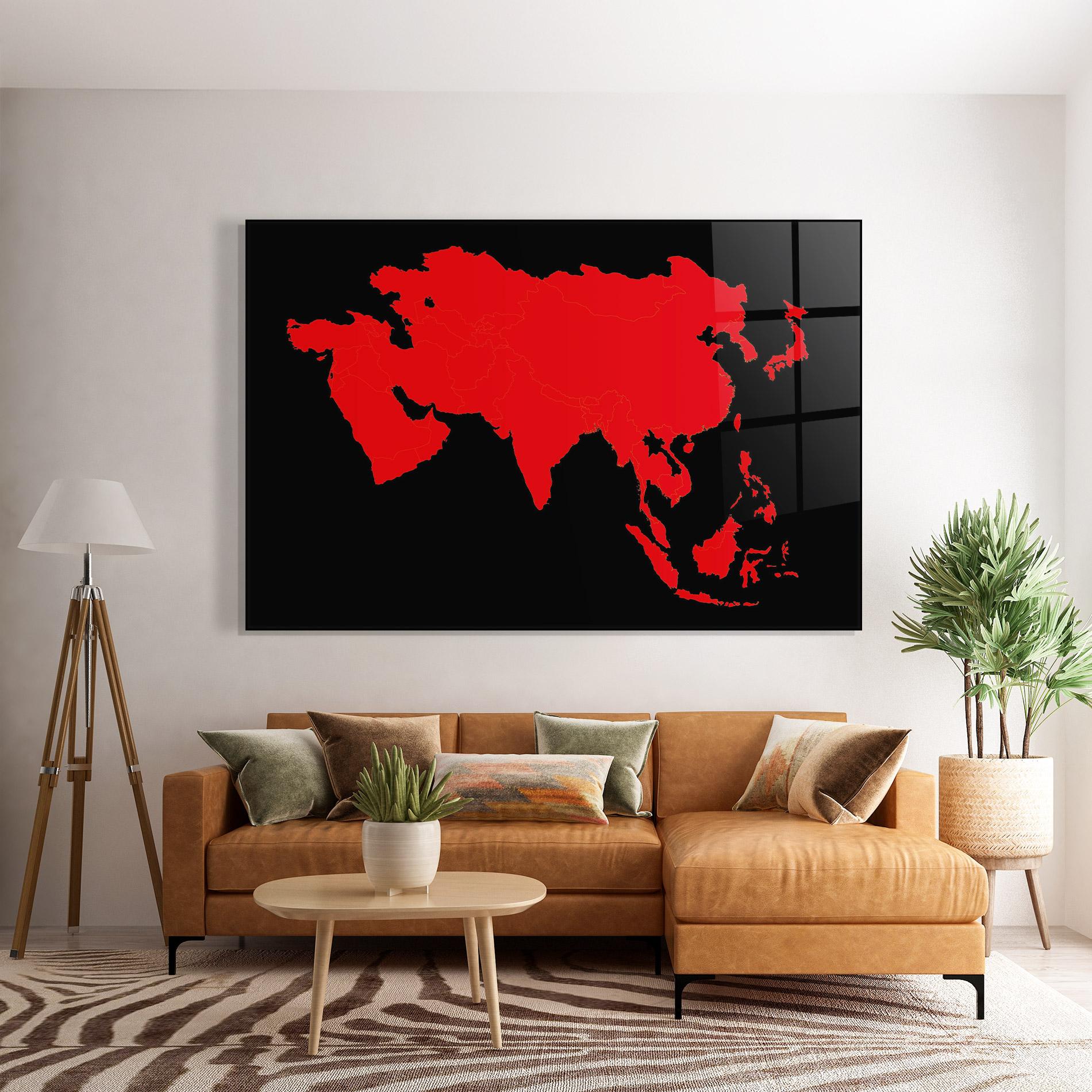 Glasbild Asia Map mockup 7
