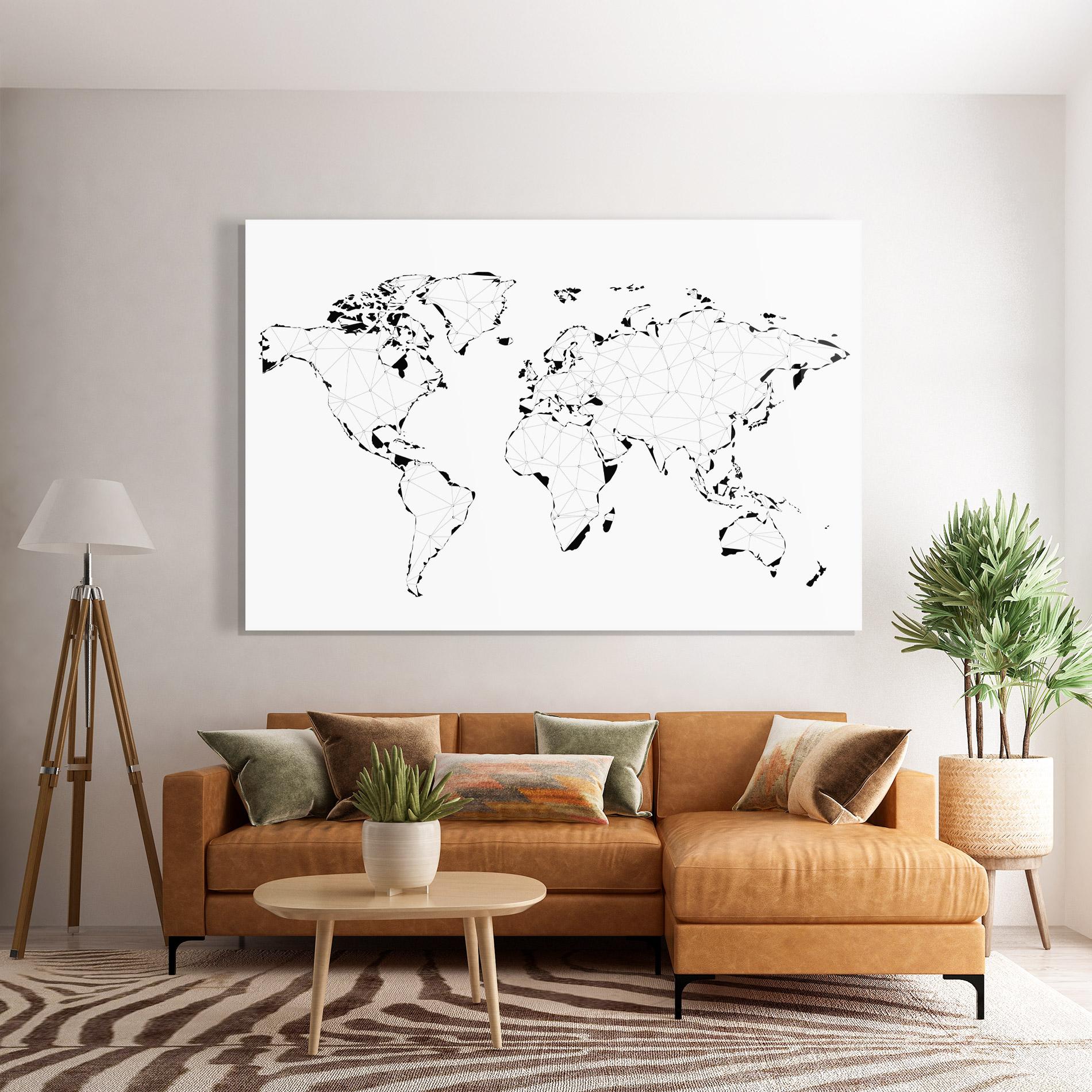 Glasbild Black Line Map mockup 7