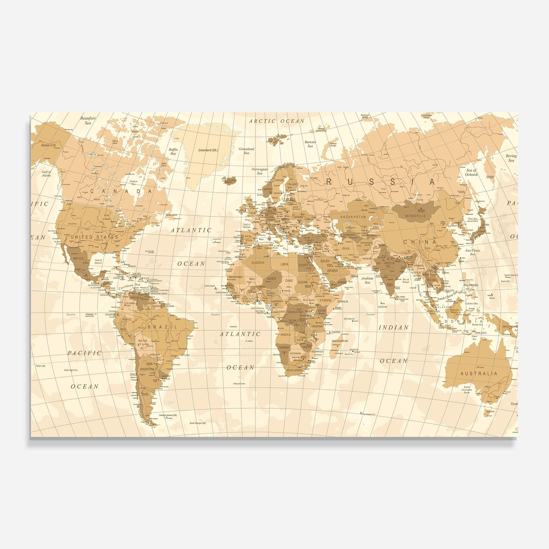 Glasbild Cream Color Map mockup 0
