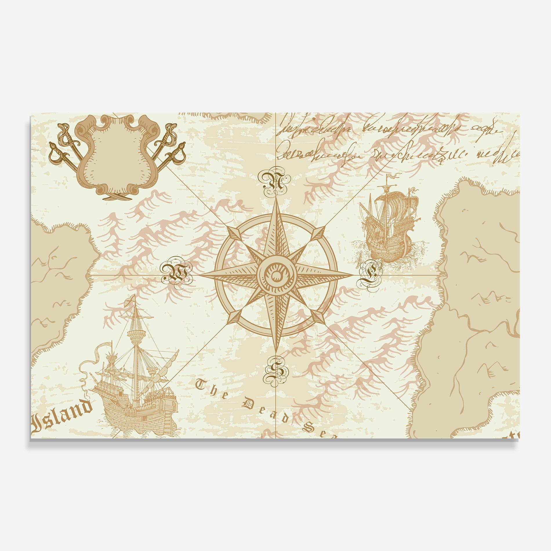 Glasbild Cream Compass mockup 0