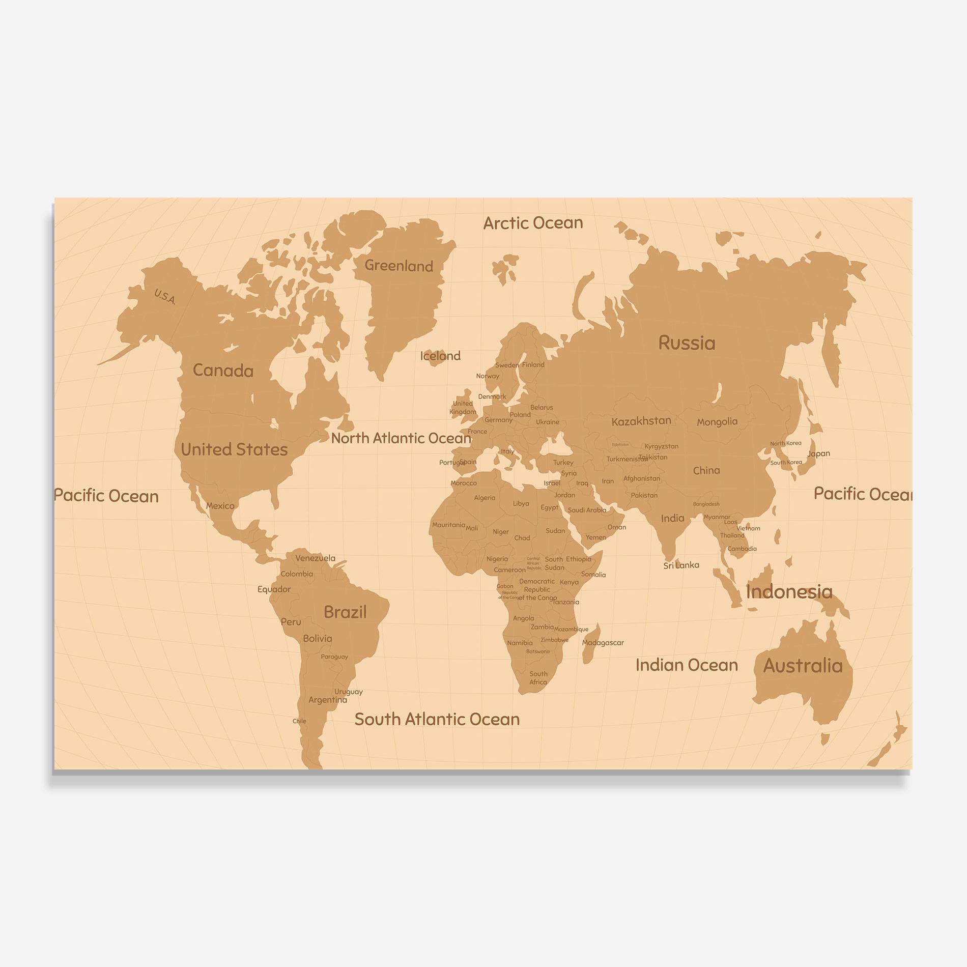 Glasbild Ocean Old Map mockup 0