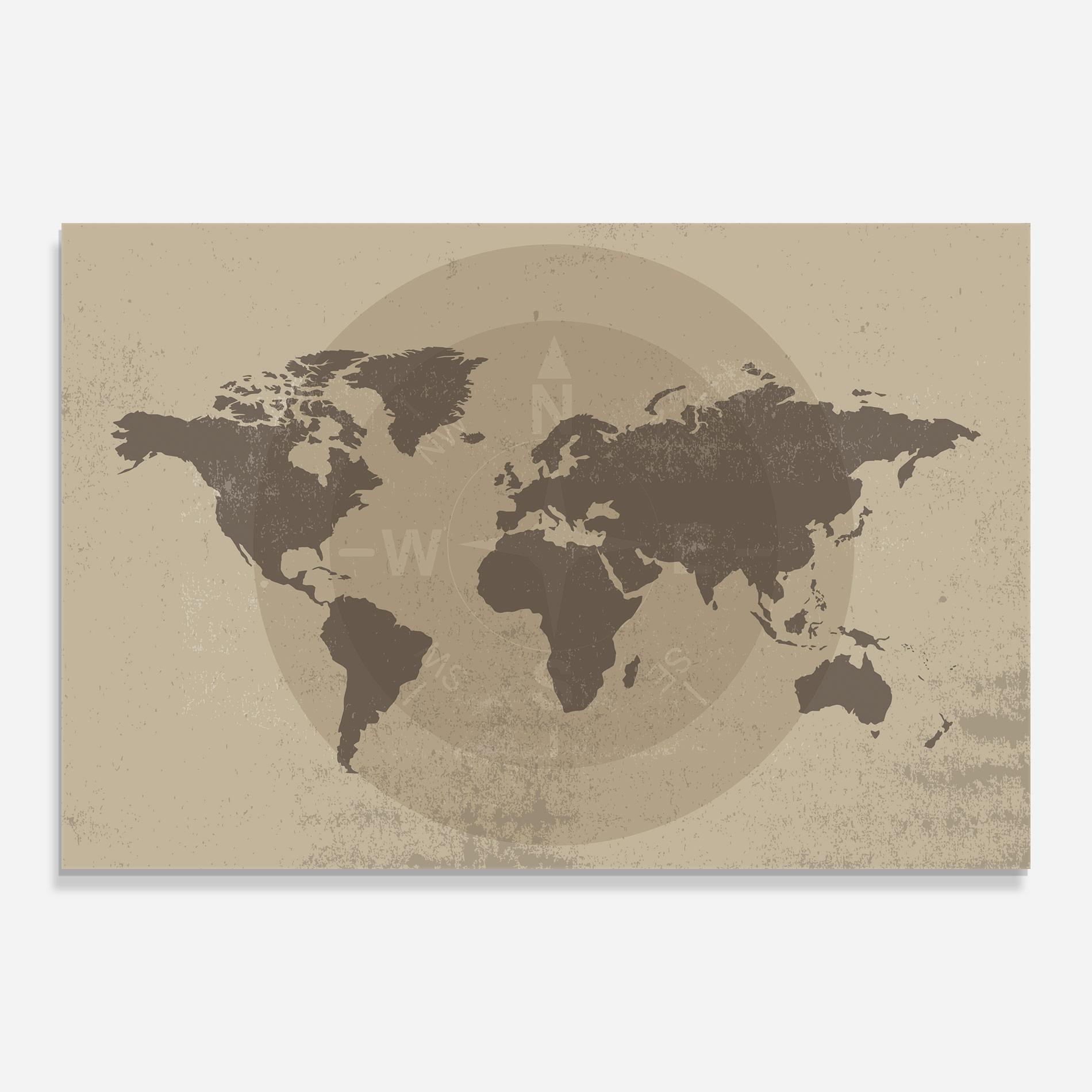 Glasbild Old Vintage Map mockup 0