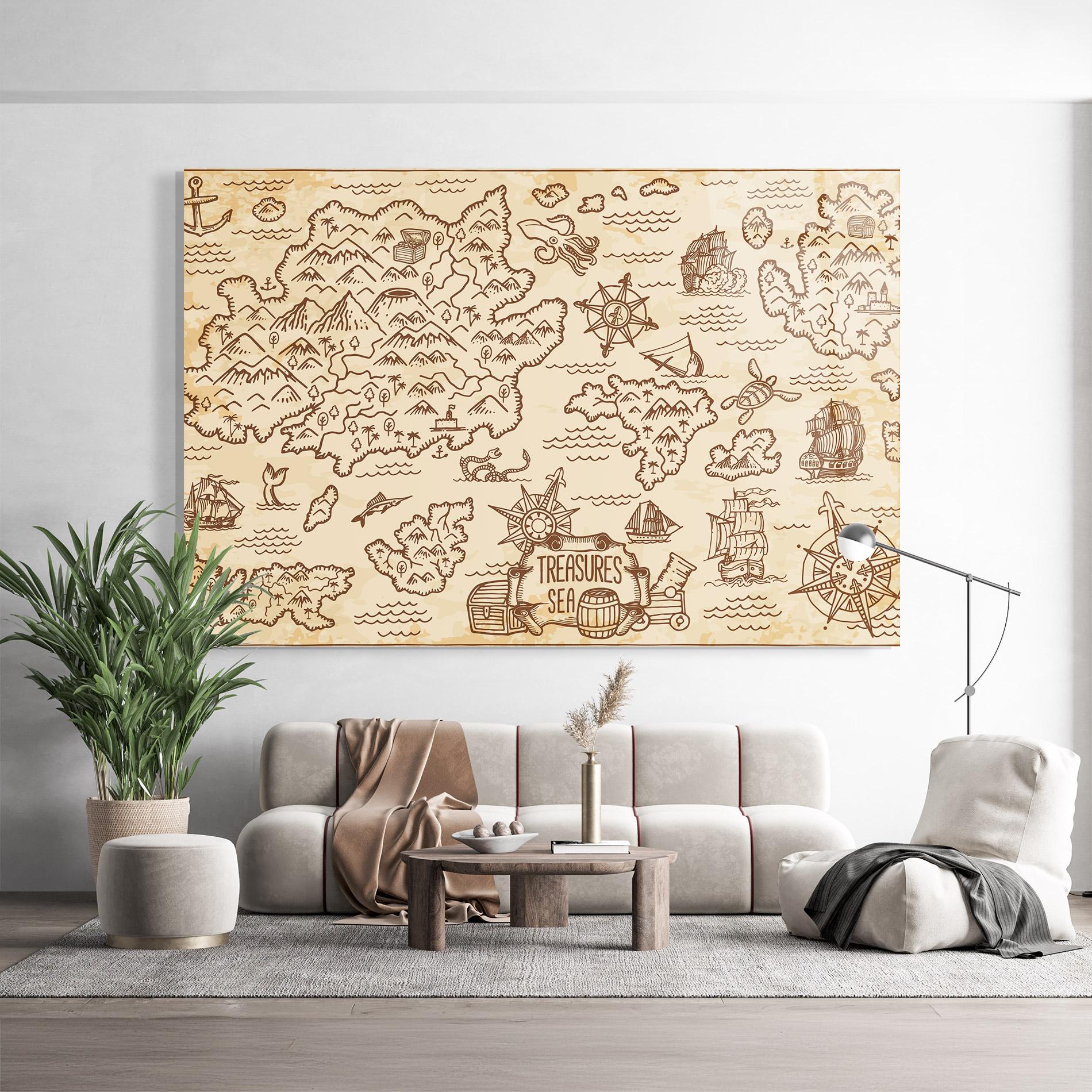 Glasbild Cream Coffee Map mockup 9