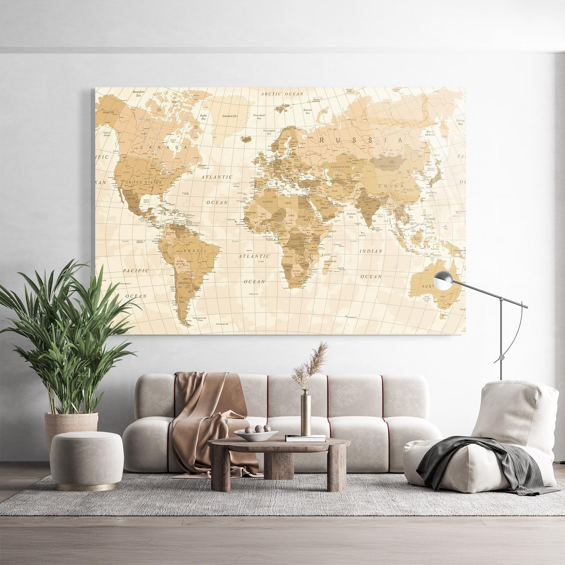 Glasbild Cream Color Map mockup 9