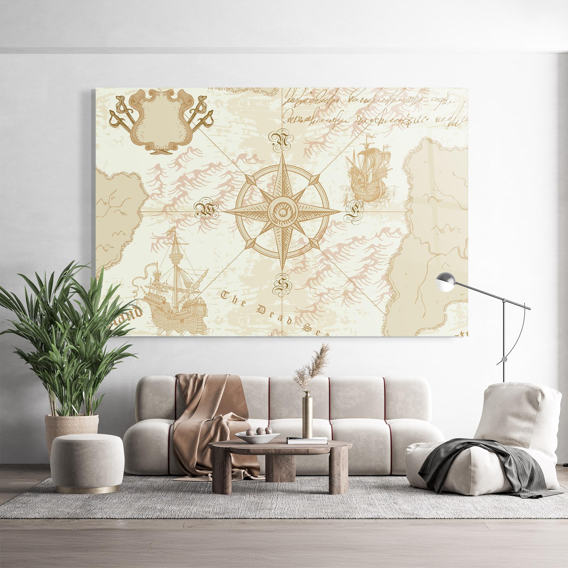 Glasbild Cream Compass mockup 9