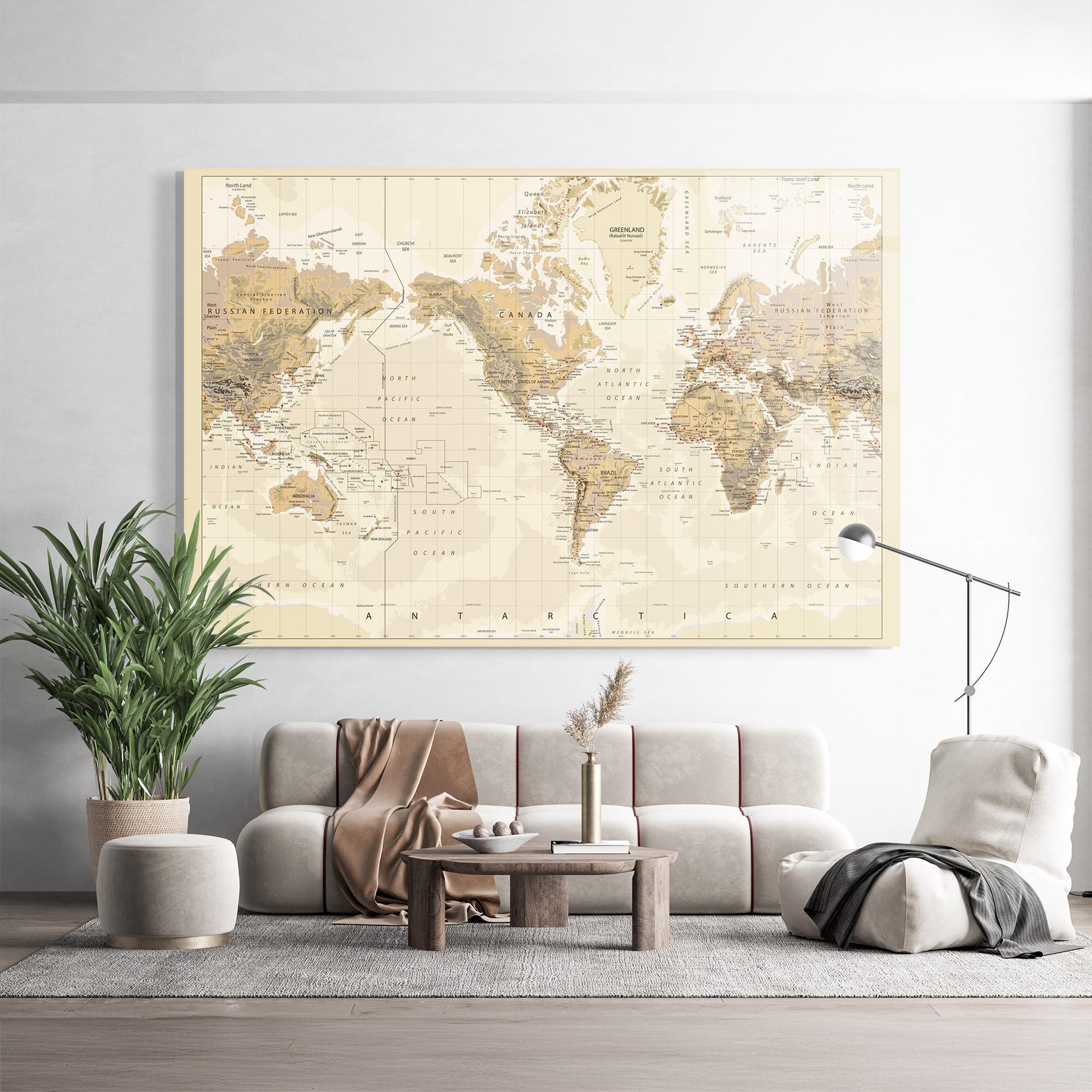 Glasbild Old Canada Map mockup 9