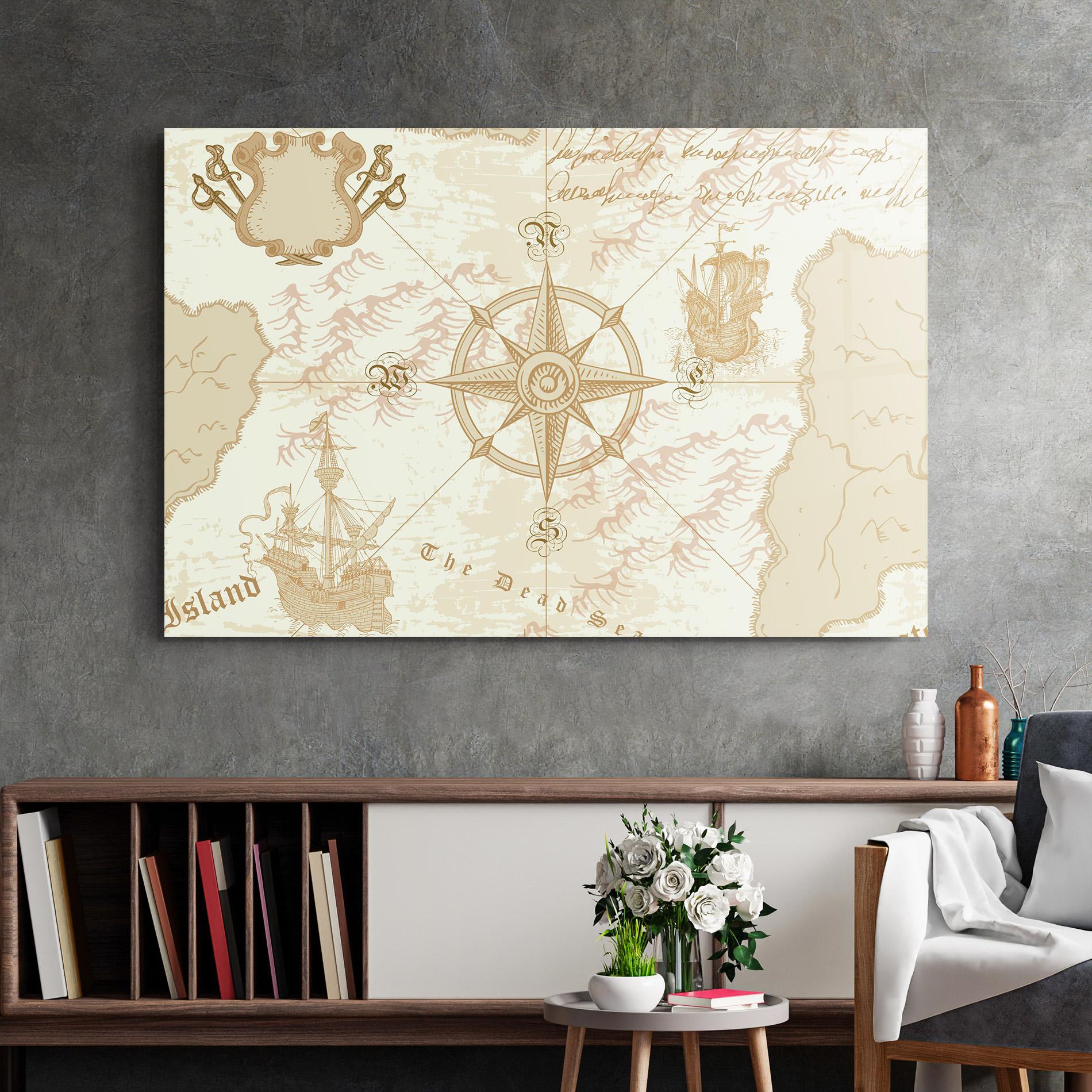 Glasbild Cream Compass mockup 2