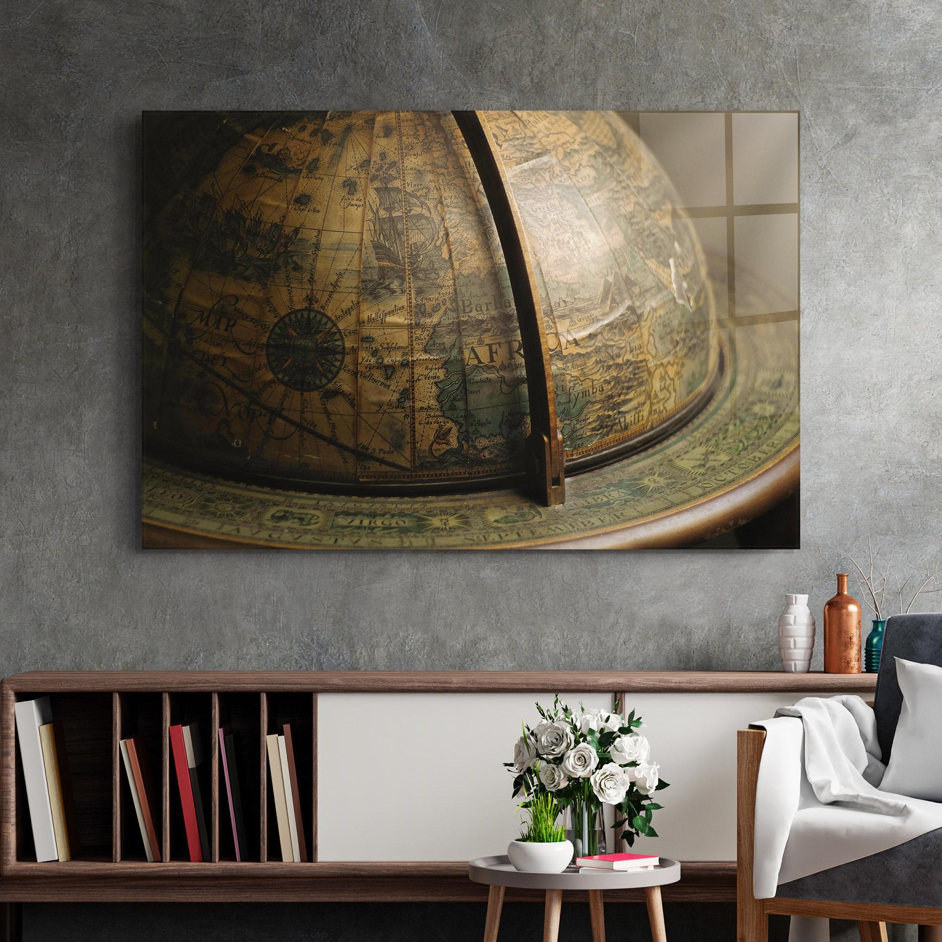 Glasbild Globe Map mockup 2