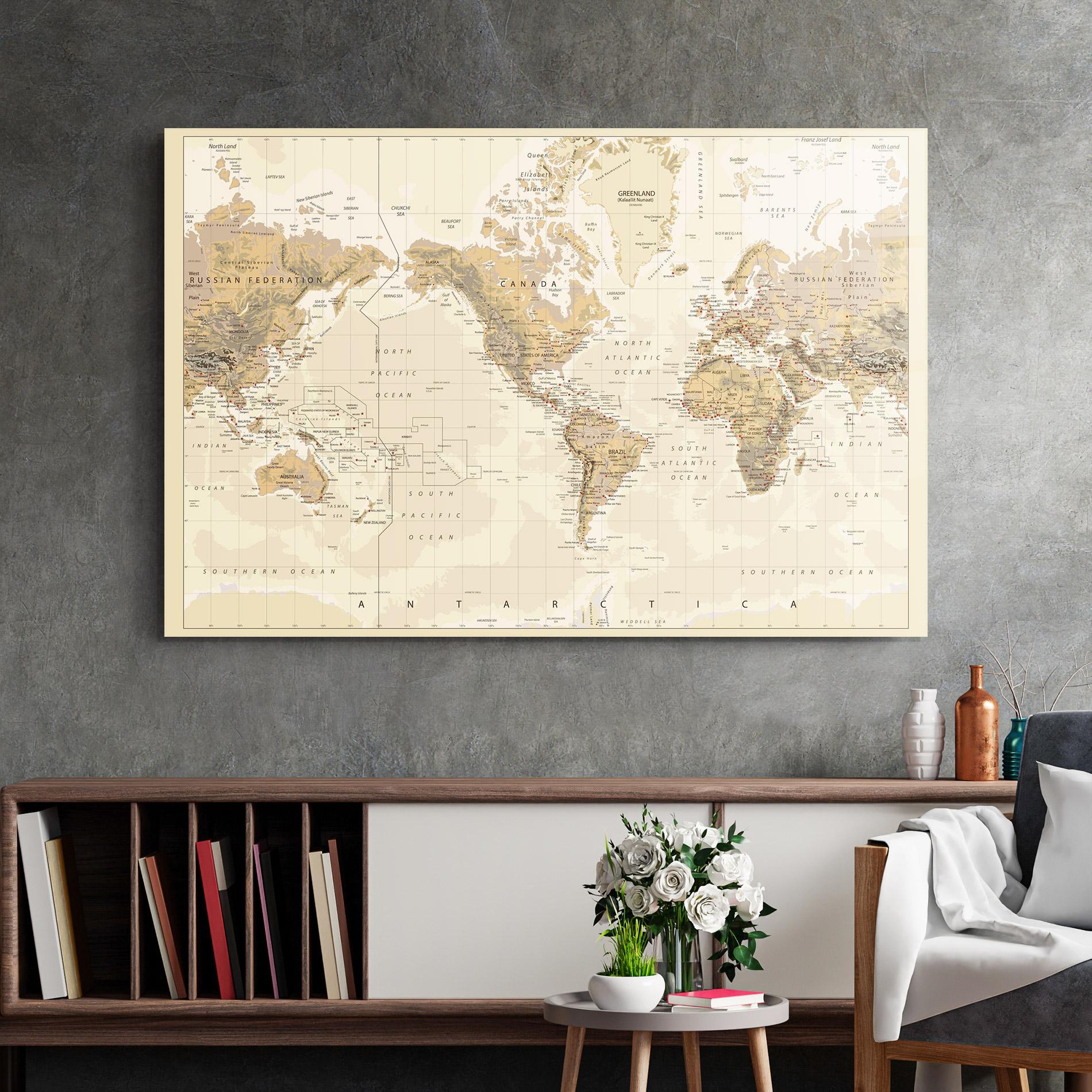 Glasbild Old Canada Map mockup 2