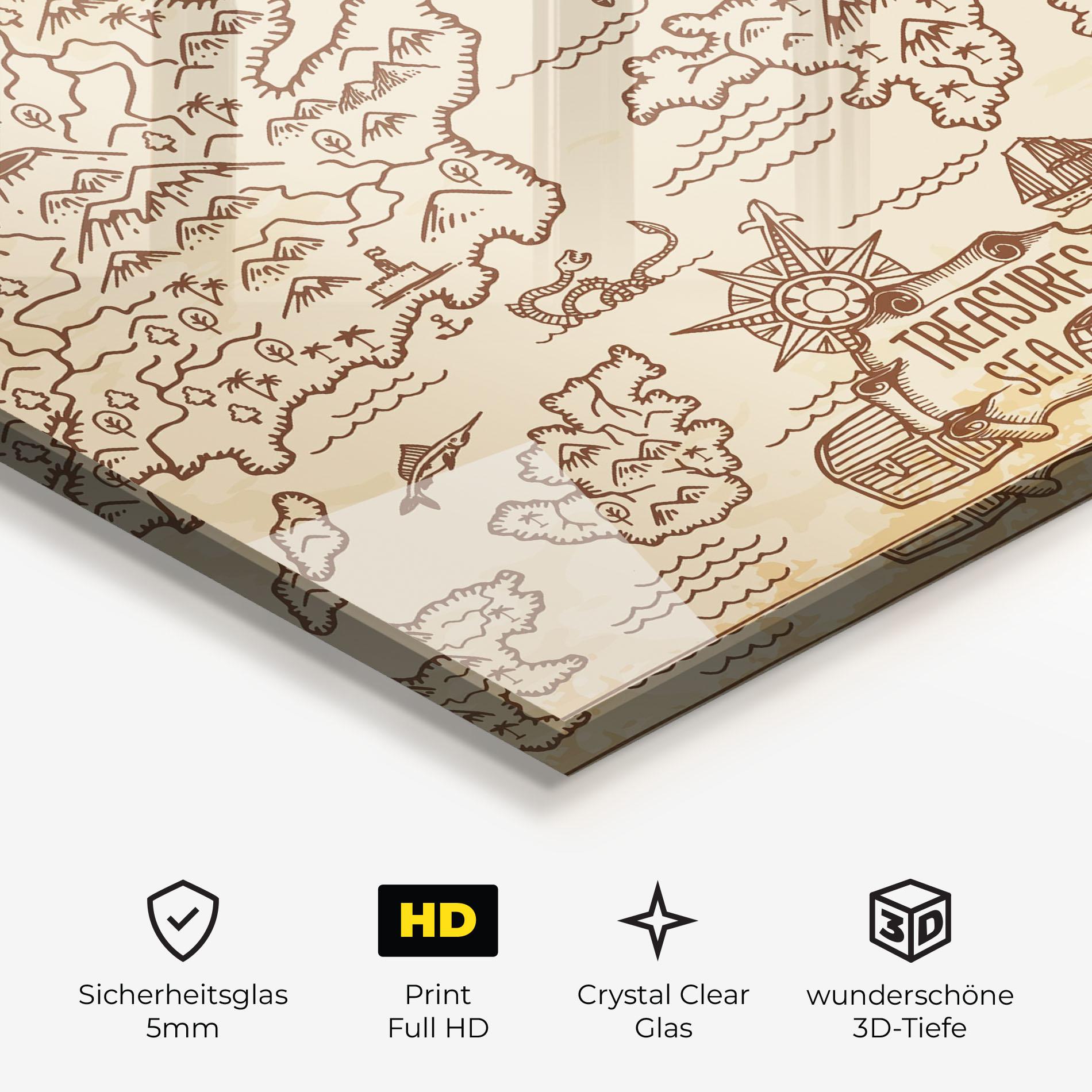 Glasbild Cream Coffee Map mockup 3