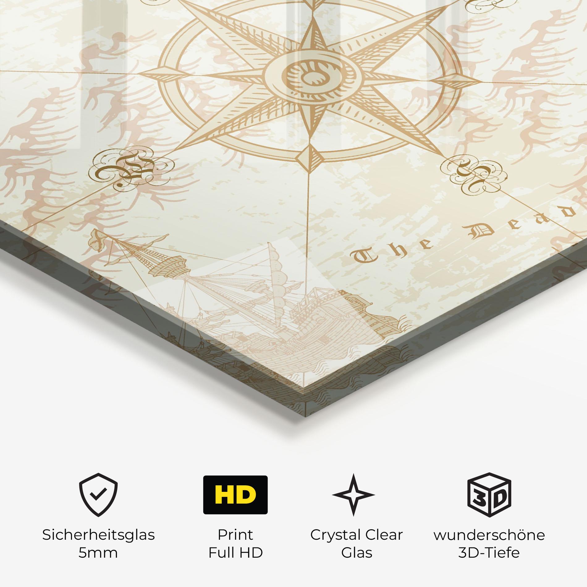 Glasbild Cream Compass mockup 3