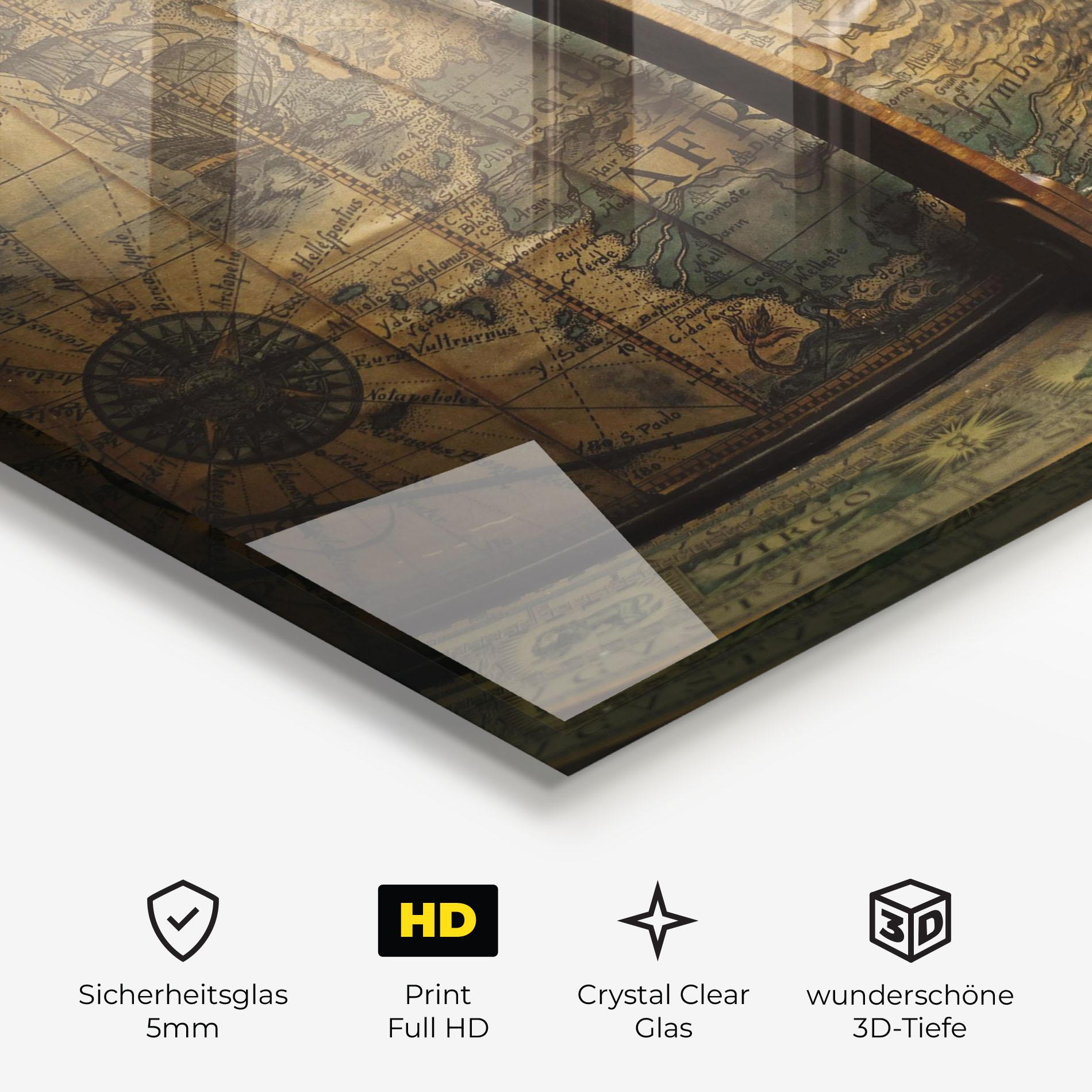 Glasbild Globe Map mockup 3