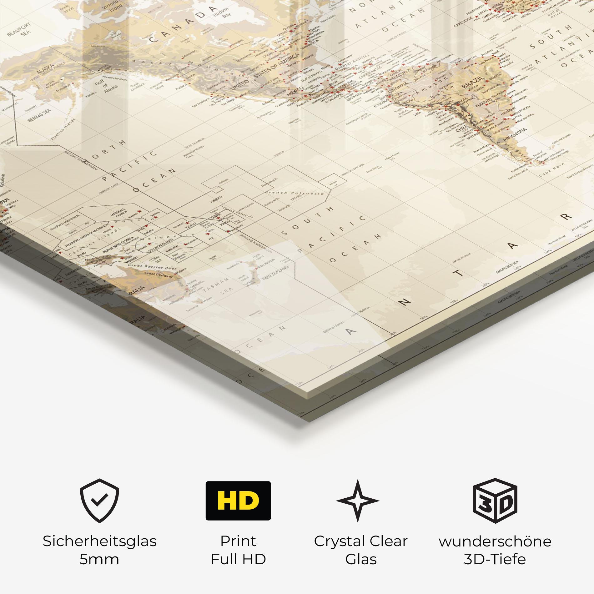 Glasbild Old Canada Map mockup 3