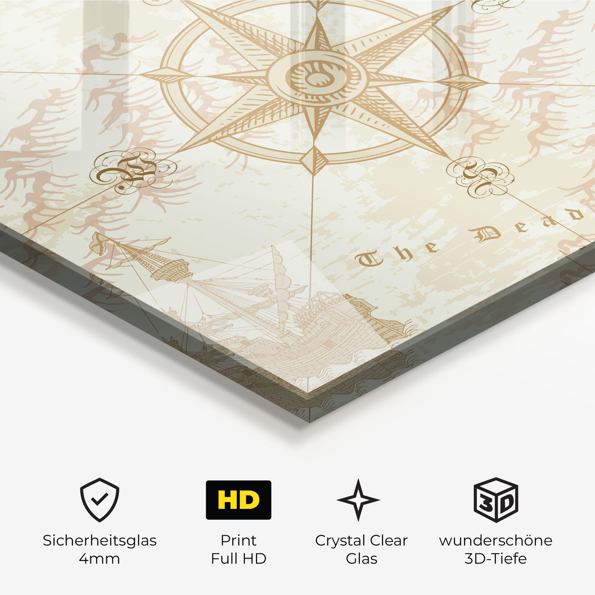 Glasbild Cream Compass mockup 3