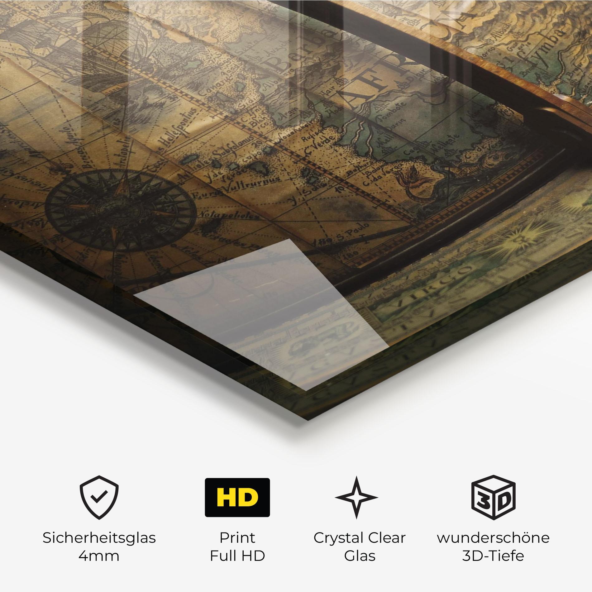 Glasbild Globe Map mockup 3