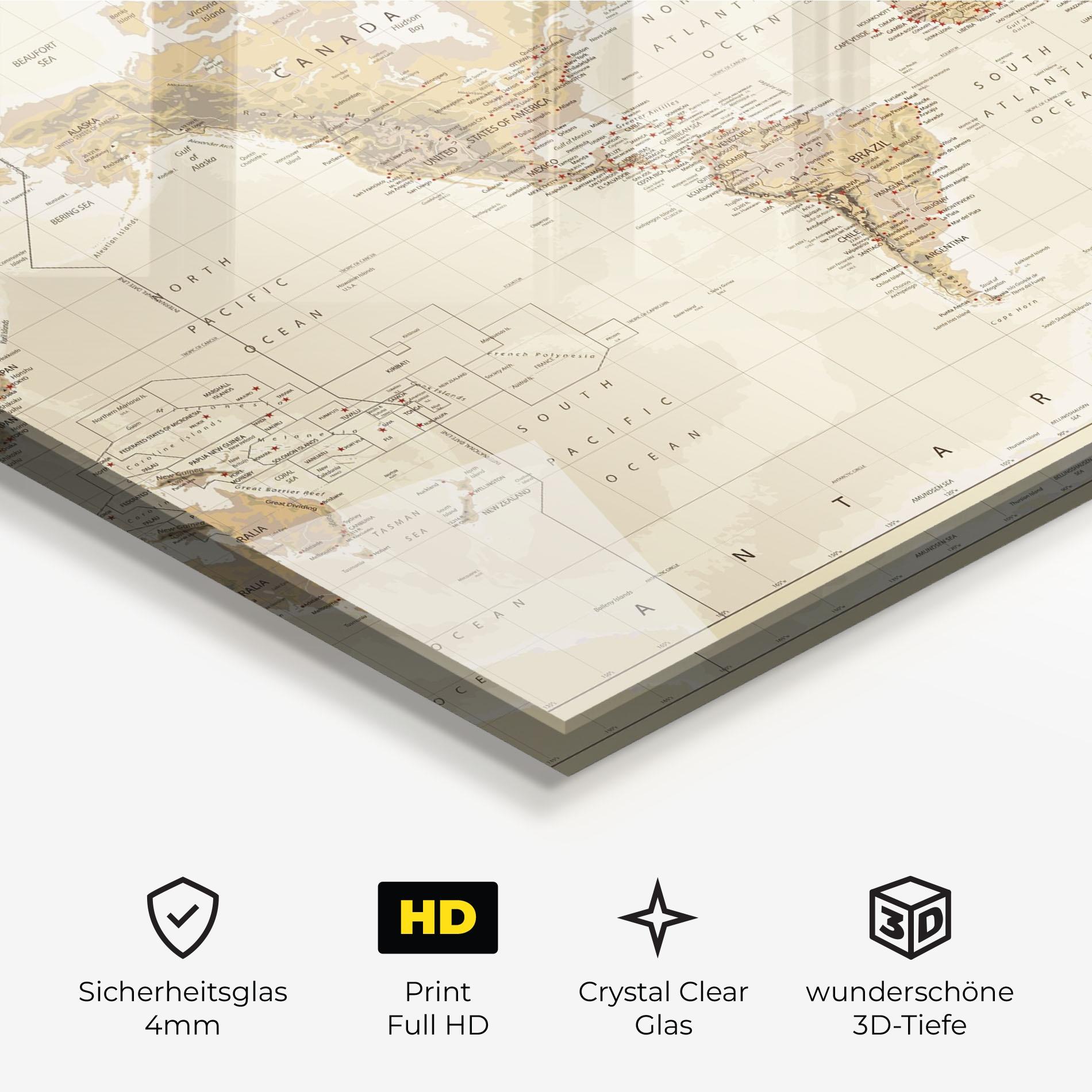 Glasbild Old Canada Map mockup 3