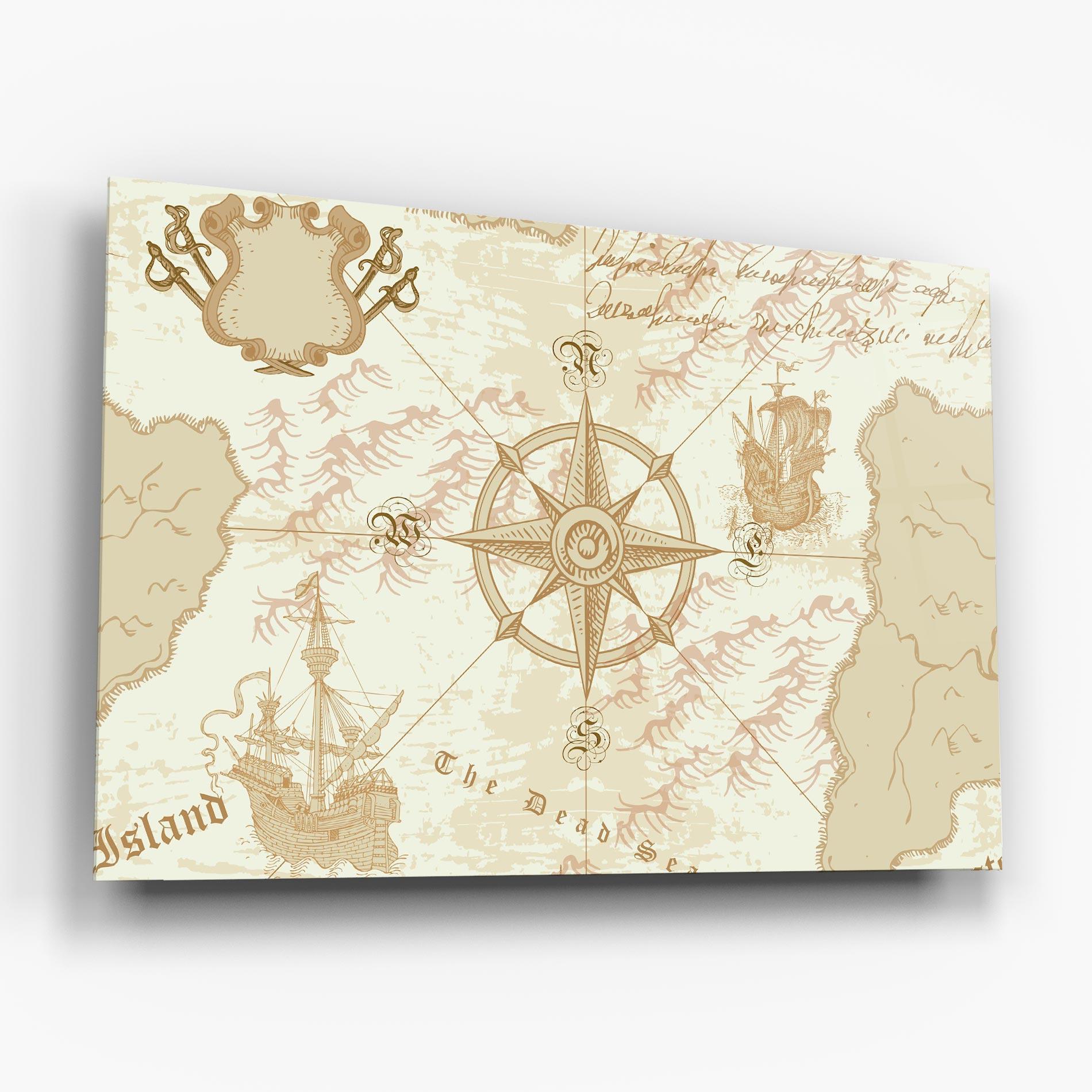 Glasbild Cream Compass mockup 6