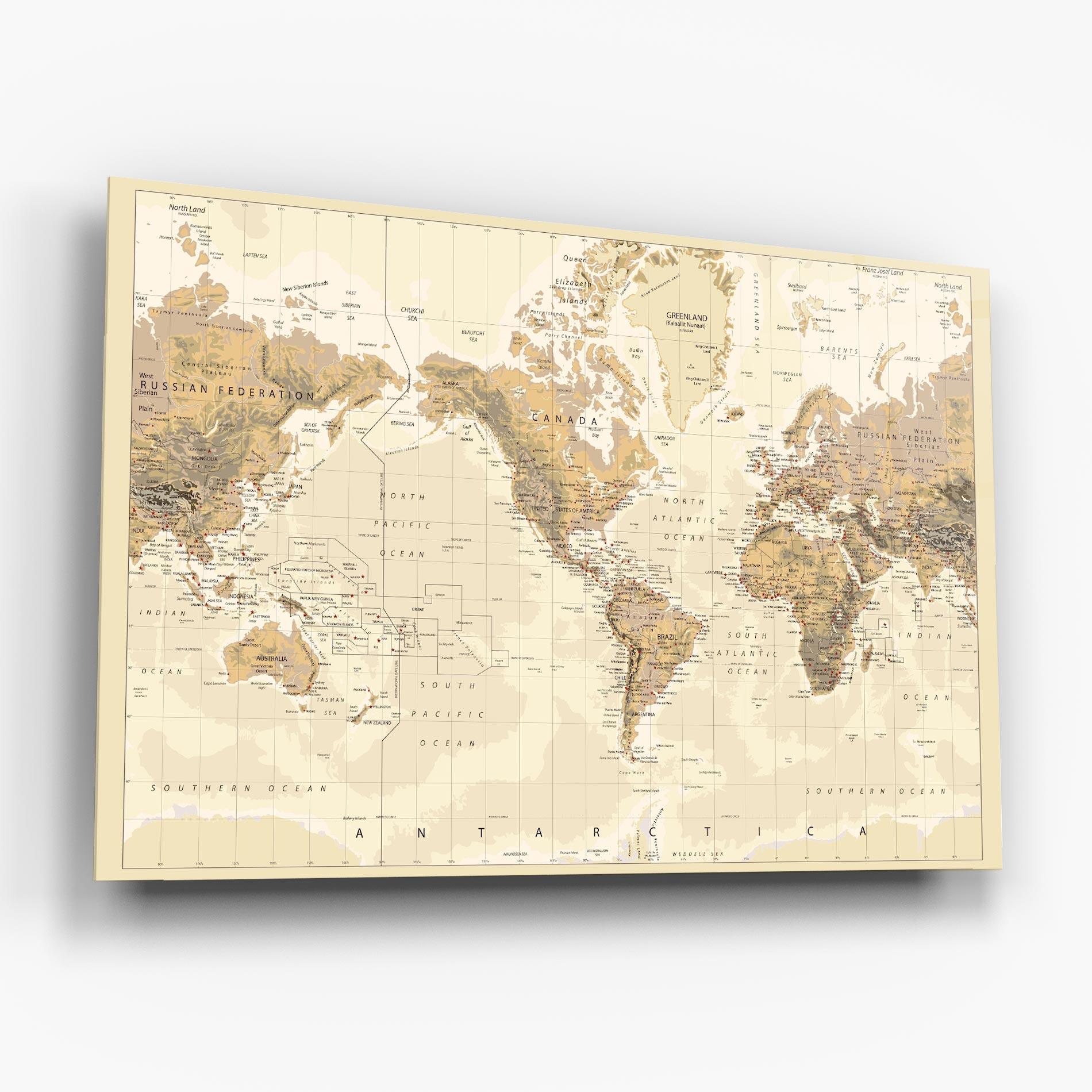 Glasbild Old Canada Map mockup 6