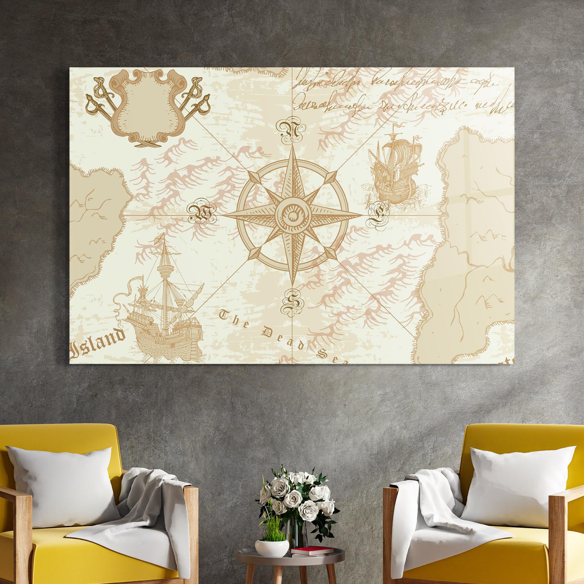 Glasbild Cream Compass mockup 4