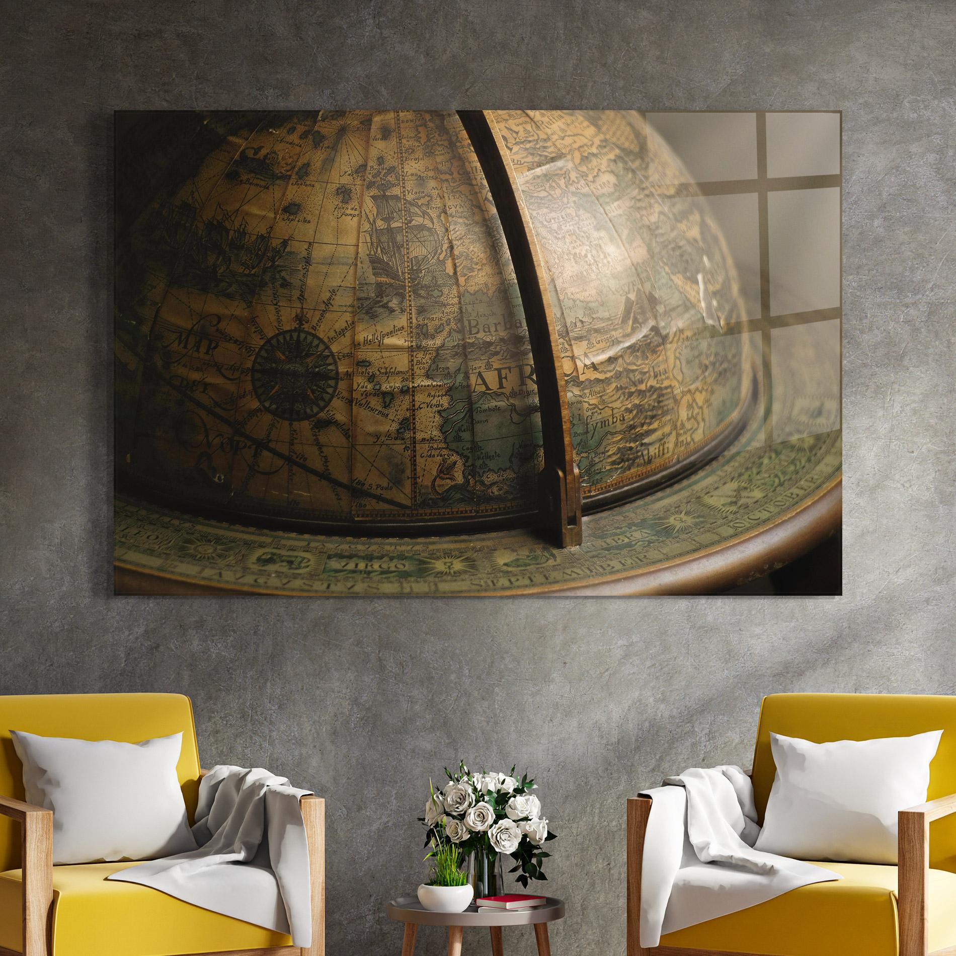 Glasbild Globe Map mockup 4