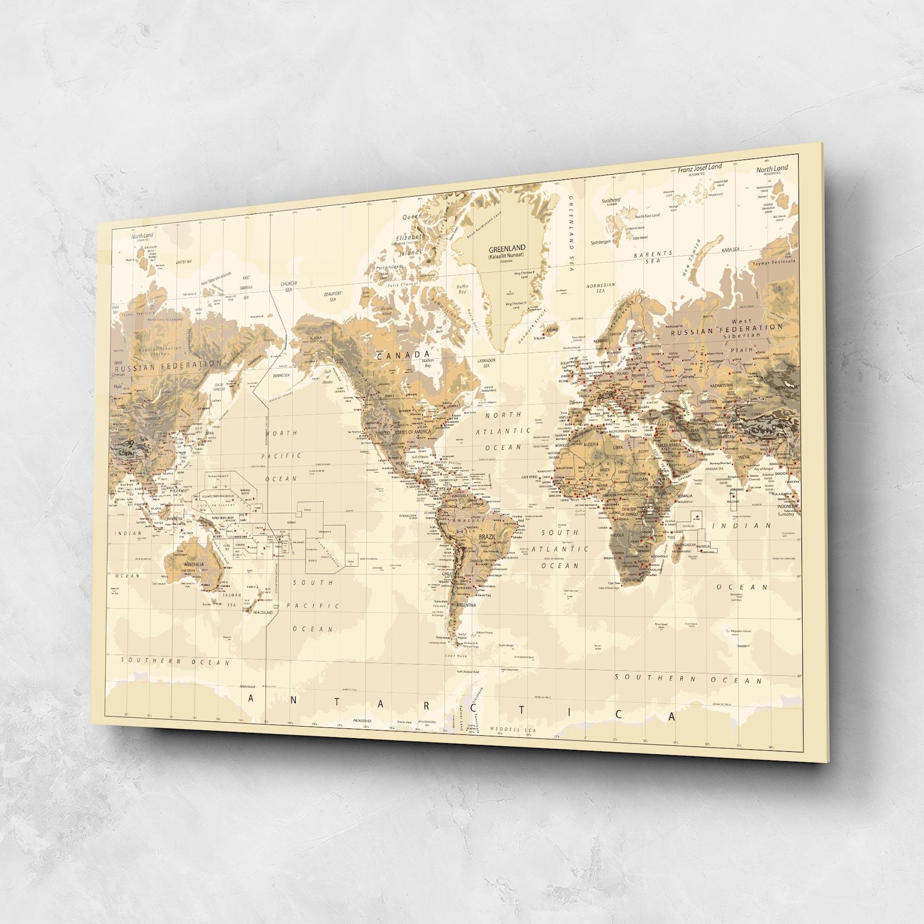 Glasbild Old Canada Map mockup 1