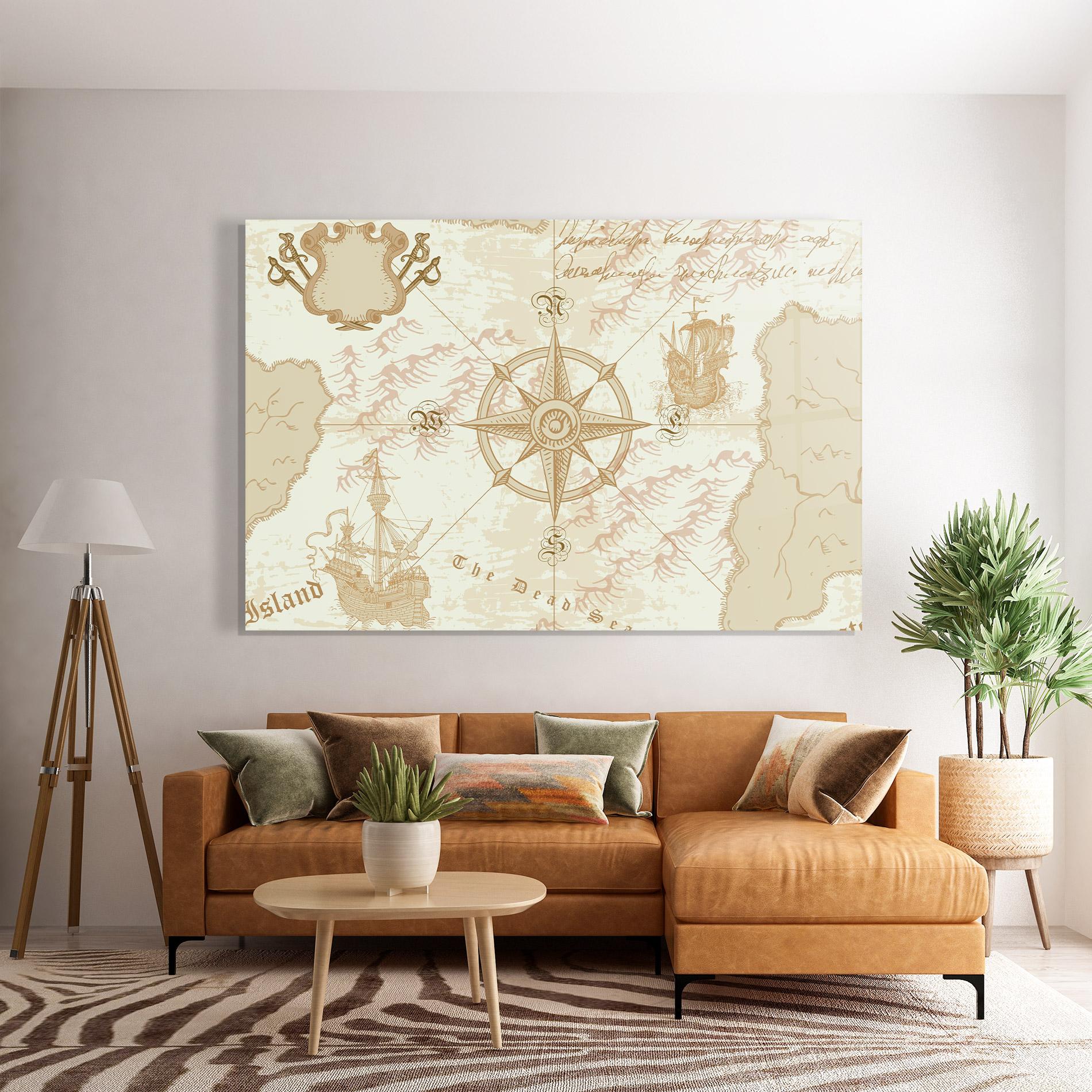 Glasbild Cream Compass mockup 7